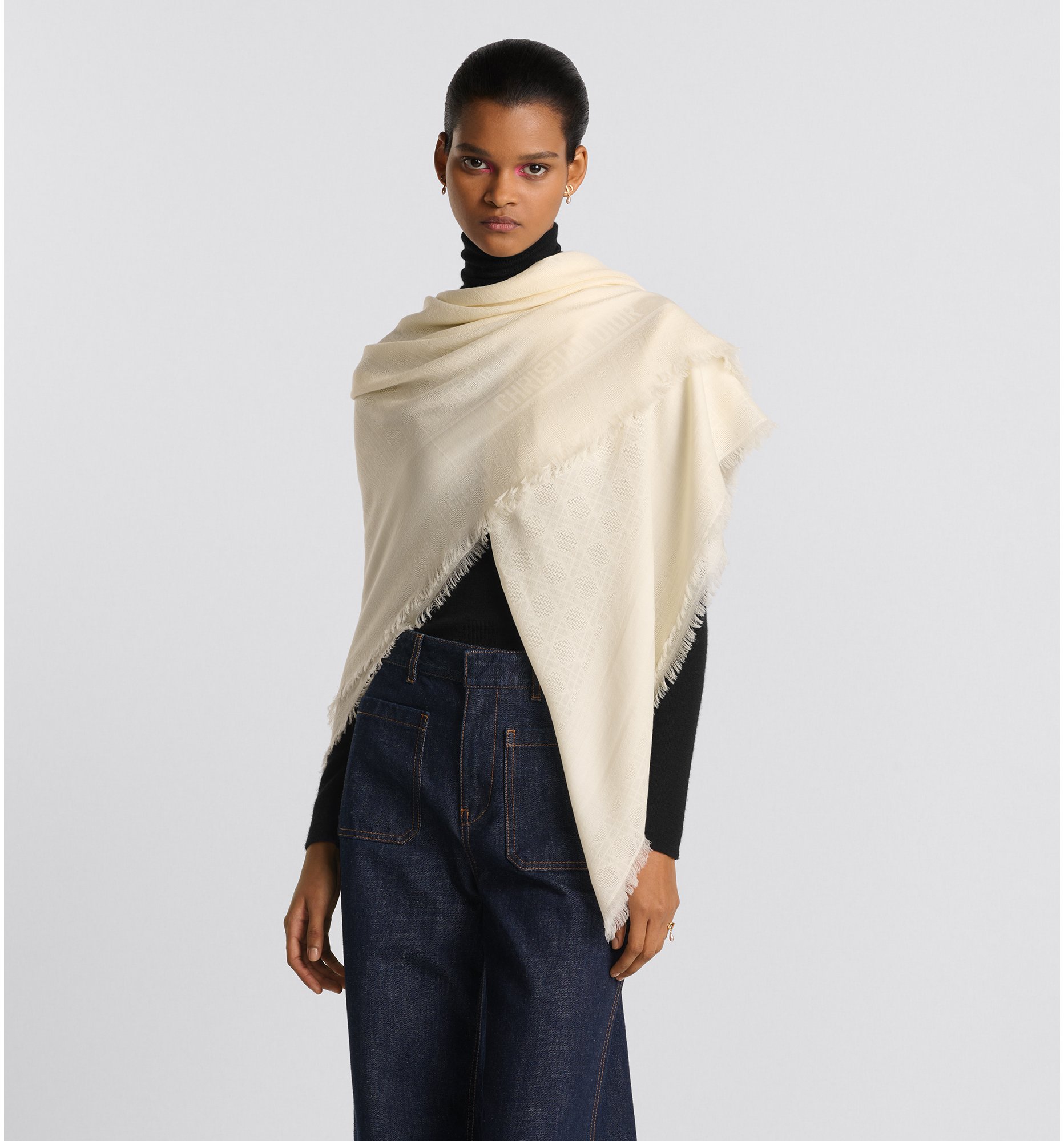 Ivory cashmere wrap top
