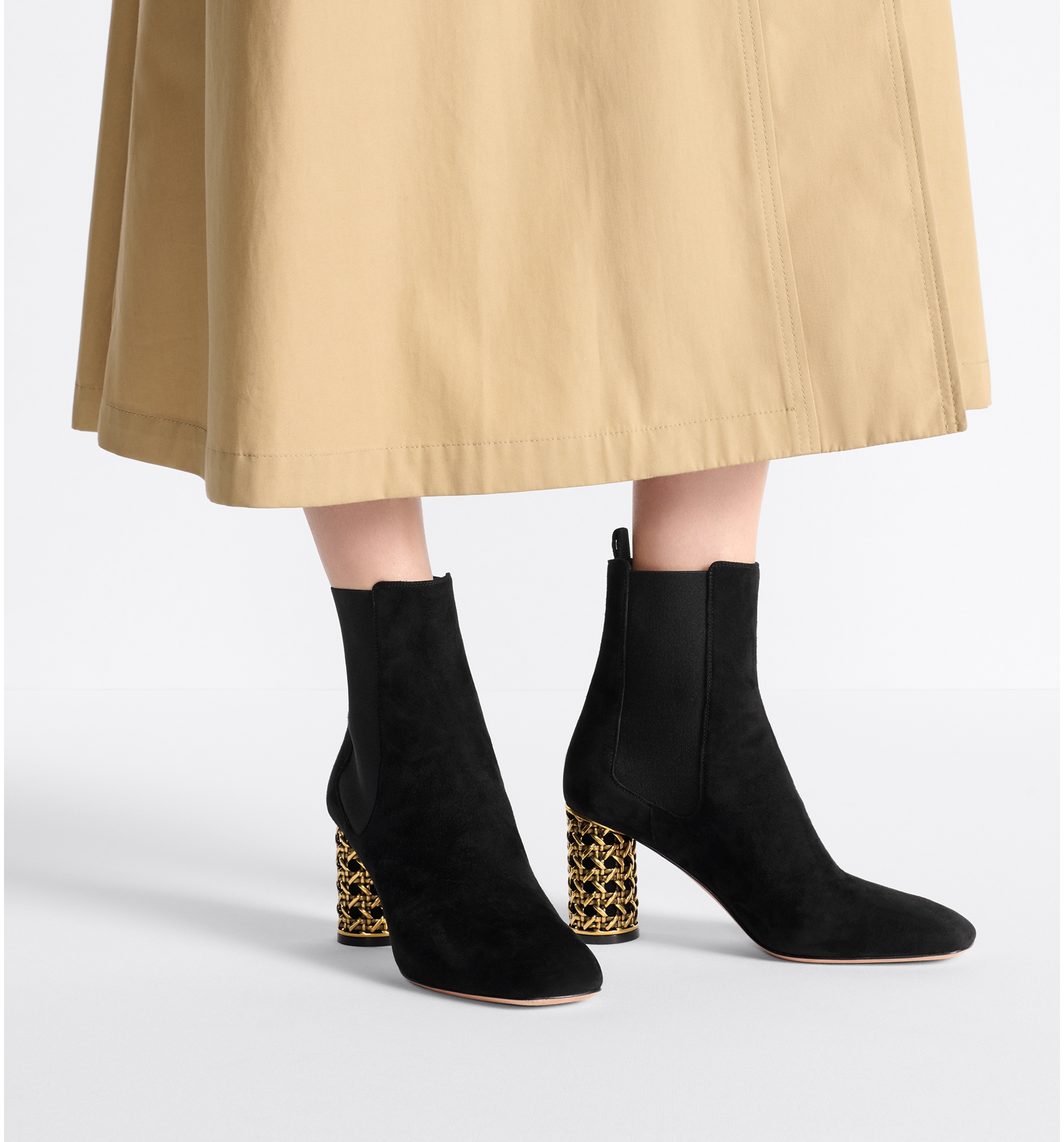 Dior Icon Heeled Ankle Boot Black Suede Goatskin DIOR