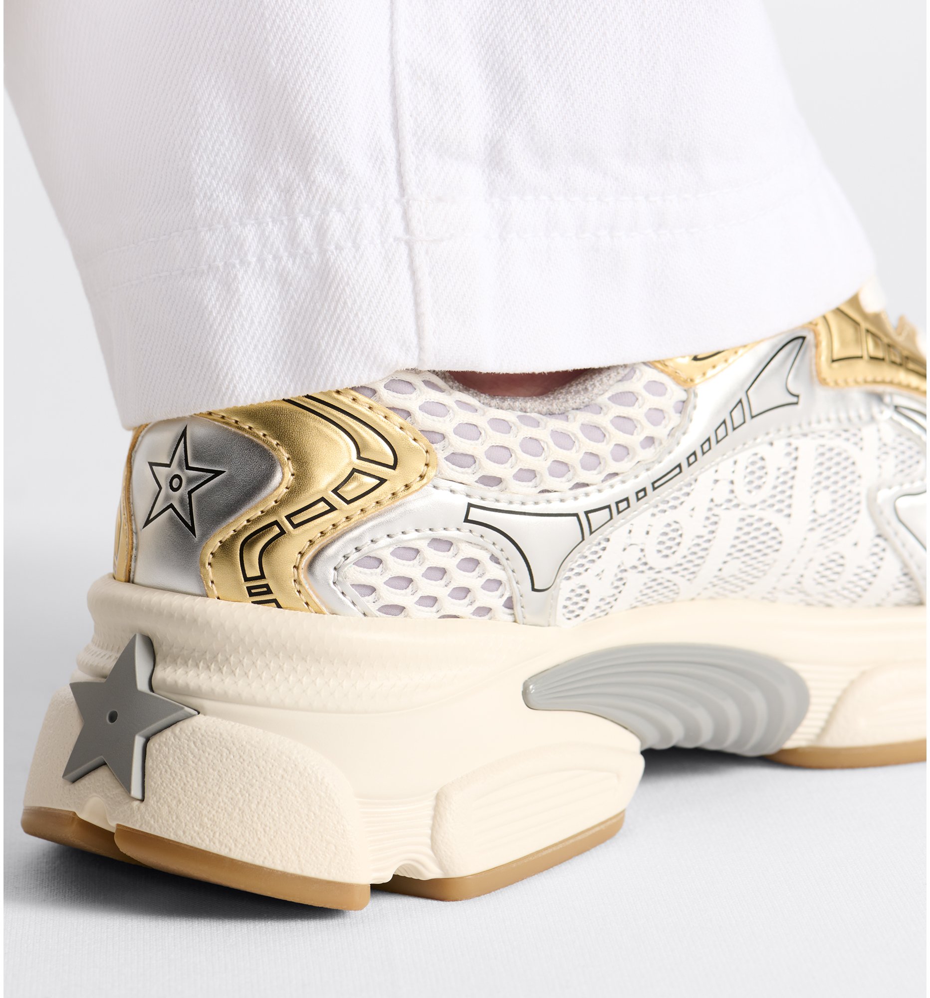 Sneaker Dior Vibe R?�sille blanche imprim?�e du motif Dior Oblique et empi?�cements aspect cuir 