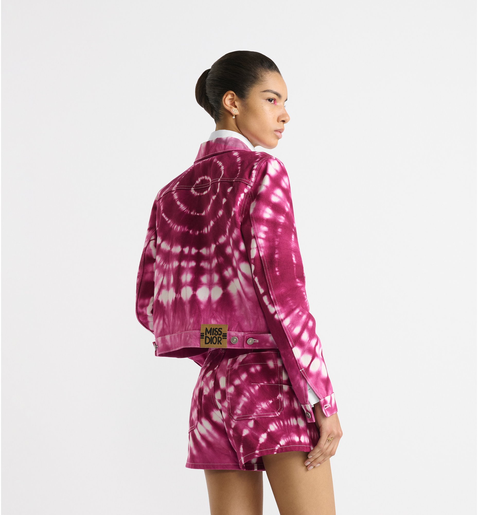 Miss Dior Jacket Purple Cotton Denim with Tie & Dior Motif