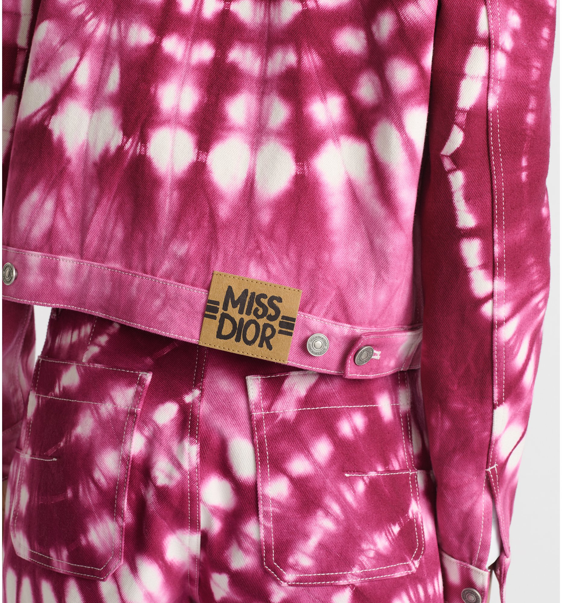 Miss Dior Jacket Purple Cotton Denim with Tie & Dior Motif