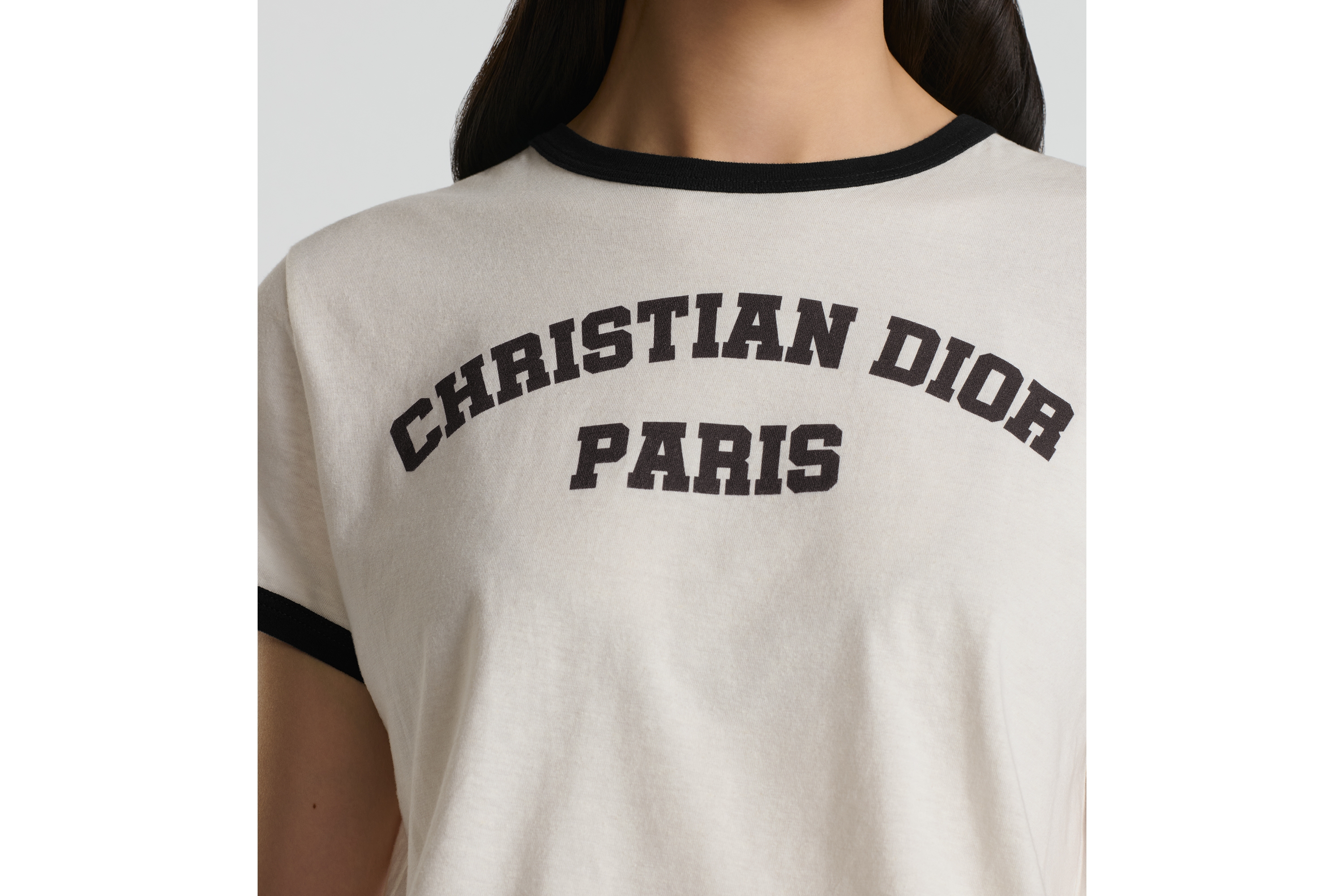 Look T-Shirt White and Black Cotton and Linen Jersey E12