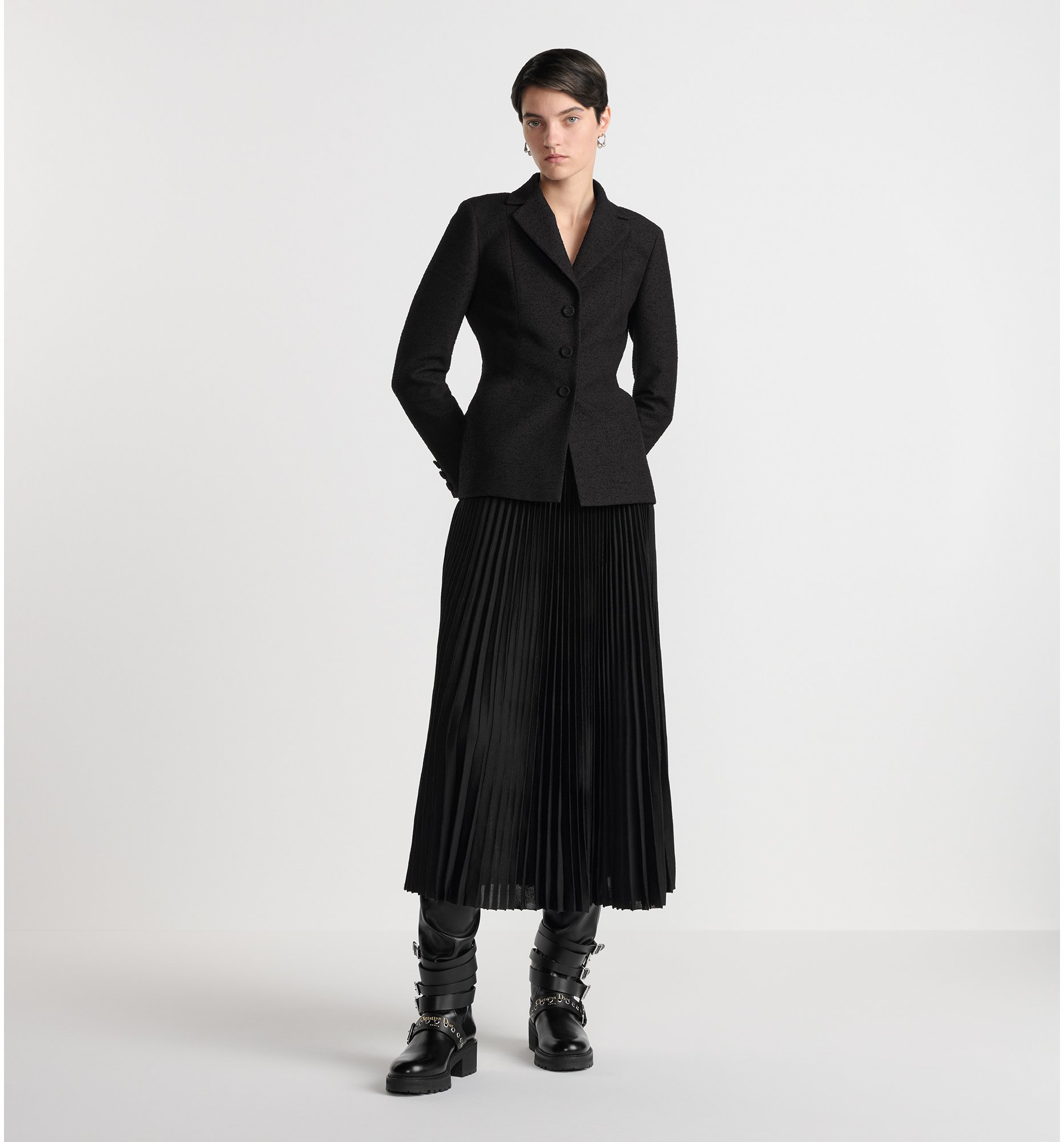 Bar Jacket Black Virgin Wool and Cotton Bouclé Blend | DIOR