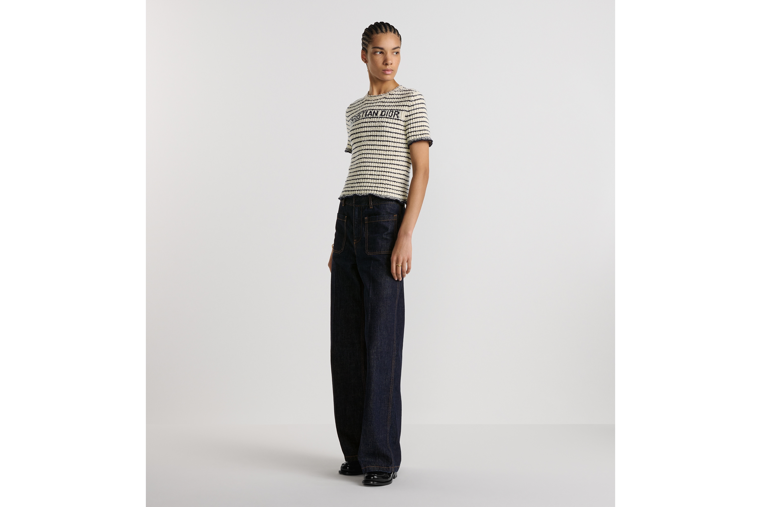 DIOR | Dior Marinière ショートスリーブ トップス コットンニット