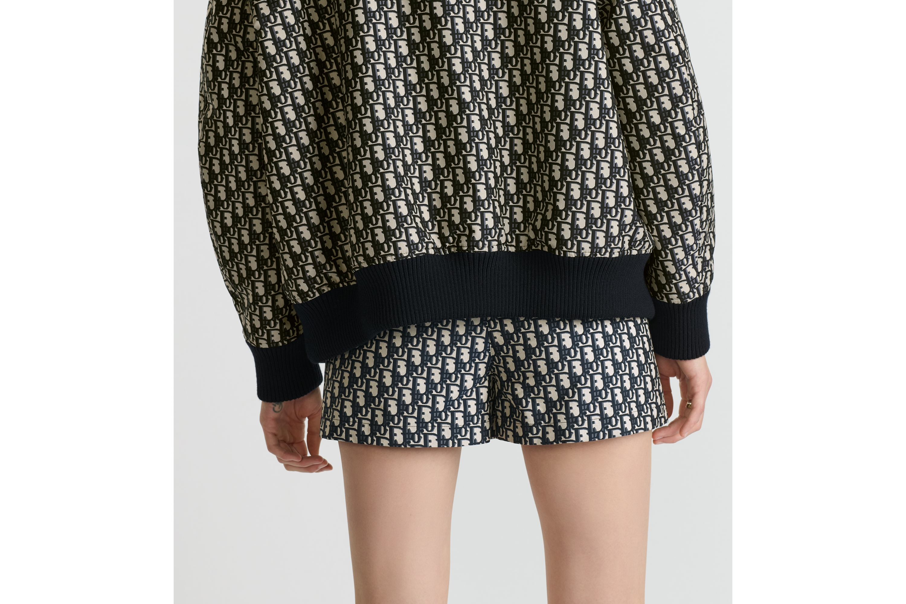 Look Skort Blue Jacquard Technical Taffeta with Dior Oblique Motif E17