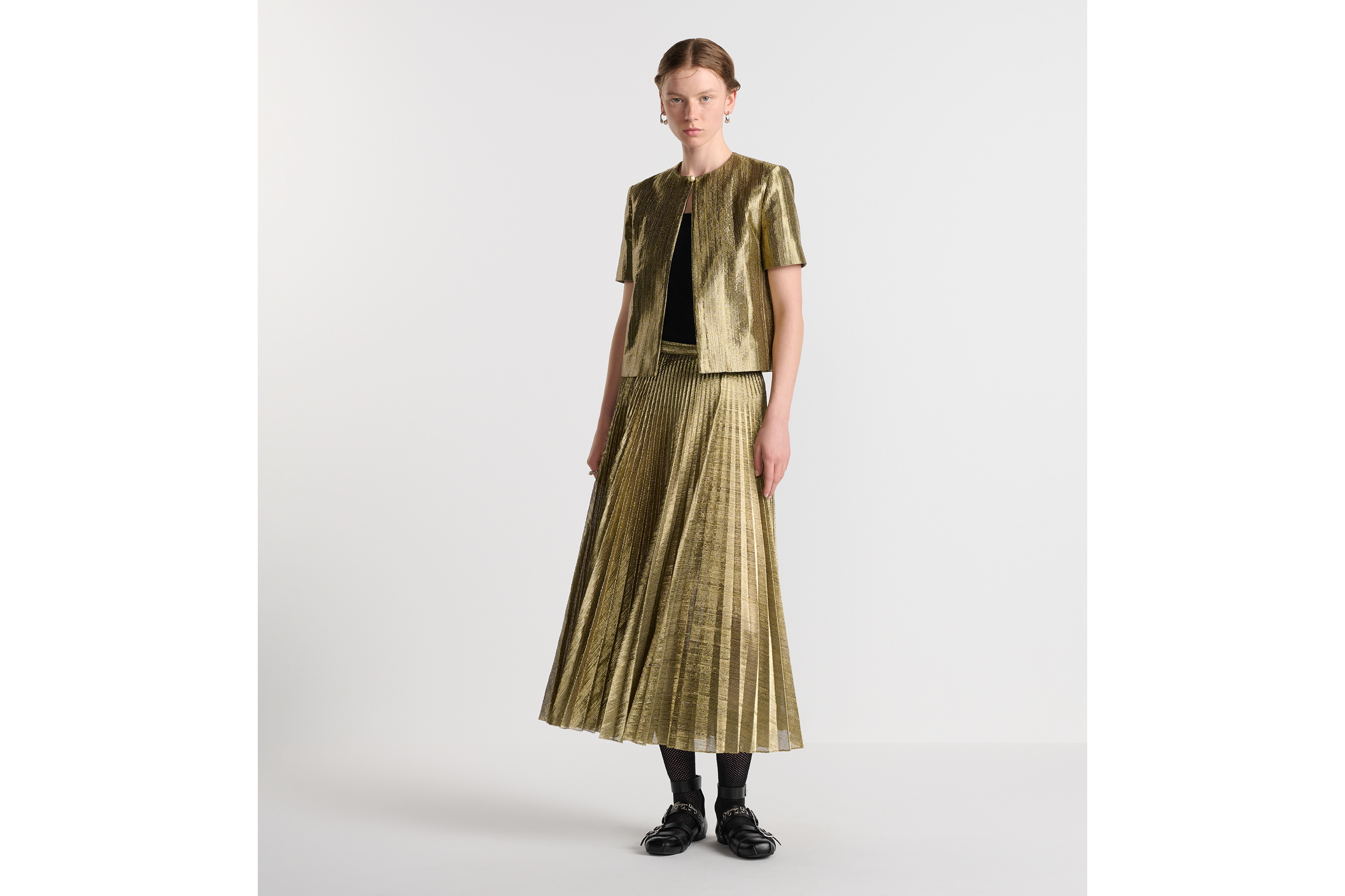 Dior Or Short-Sleeved Jacket Gold-Tone Technical Fabric | DIOR