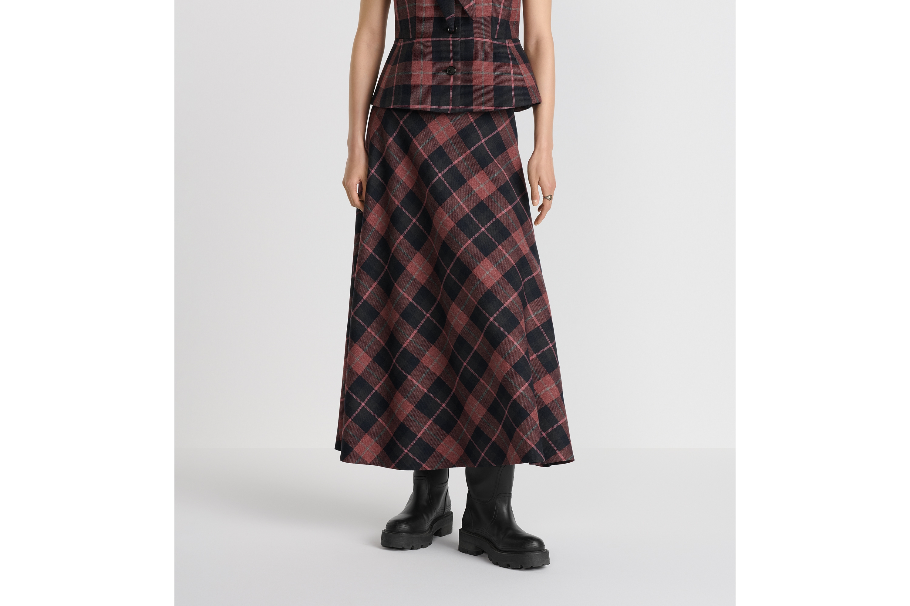 Dior Wool silk Flare Midi skirt Bottoms pink 42