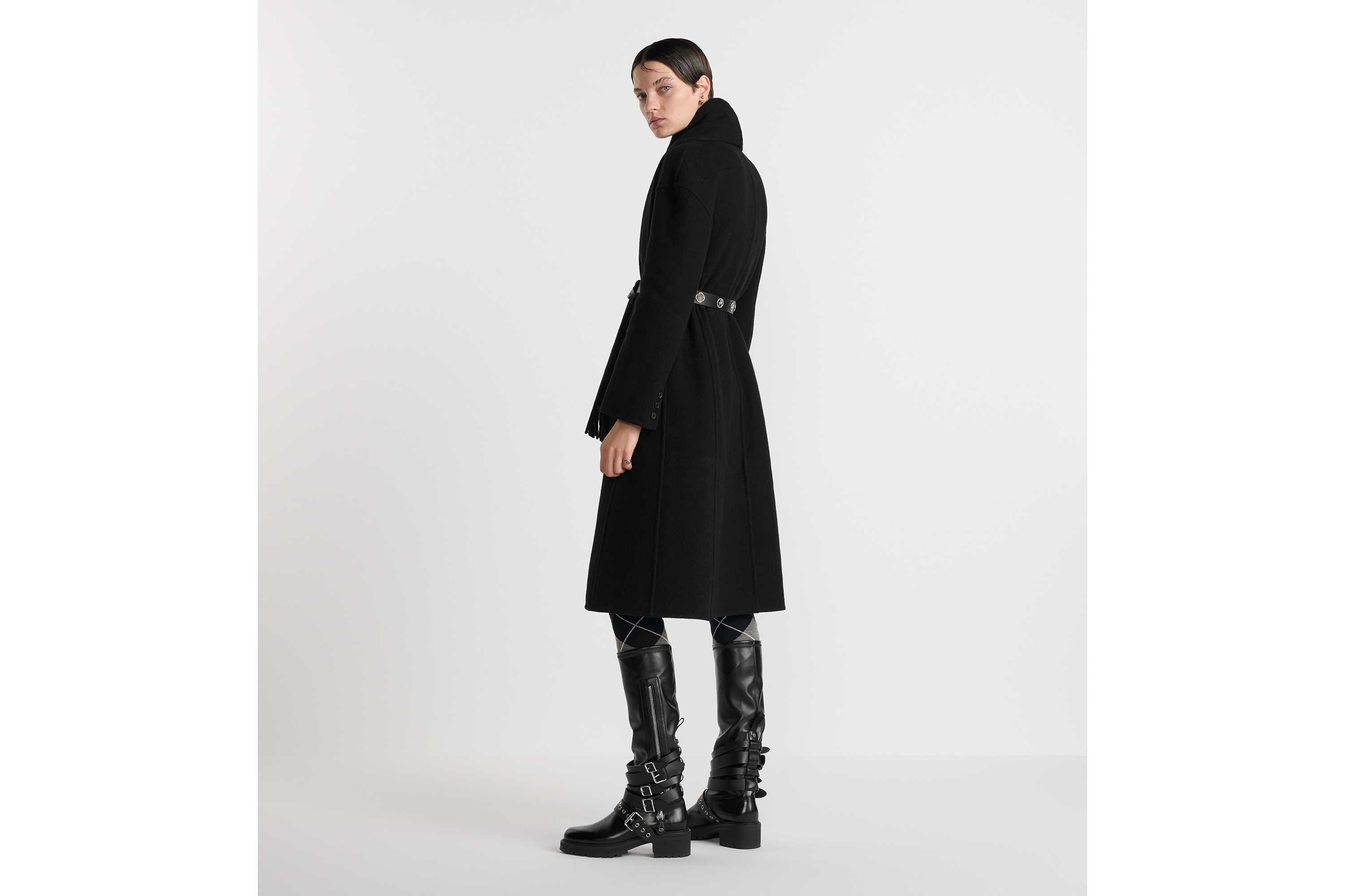 Belted Coat with Removable Scarf