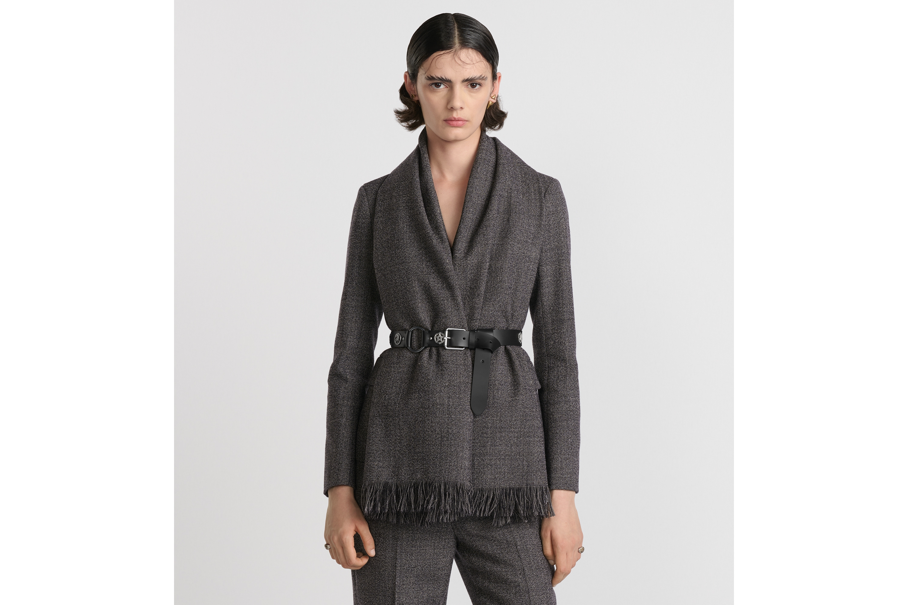 Belted Jacket with Removable Scarf