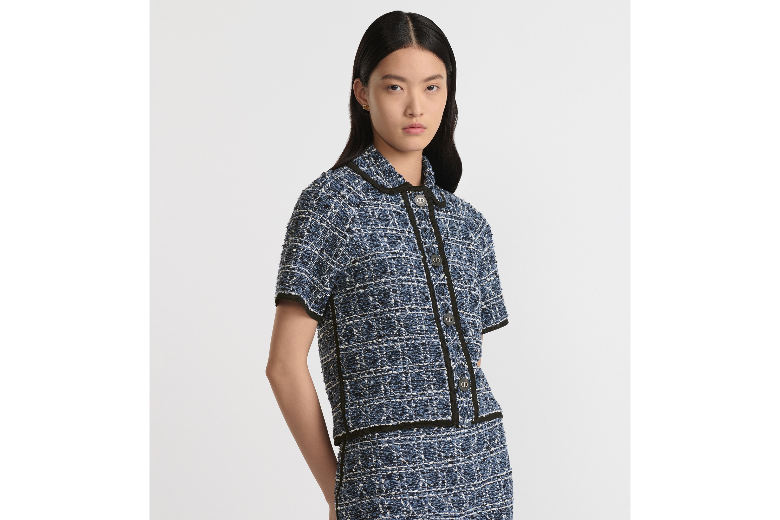 look_image_alt_prefix ショートスリーブ ジャケット カナージュ コットンブレンド ツイード E04