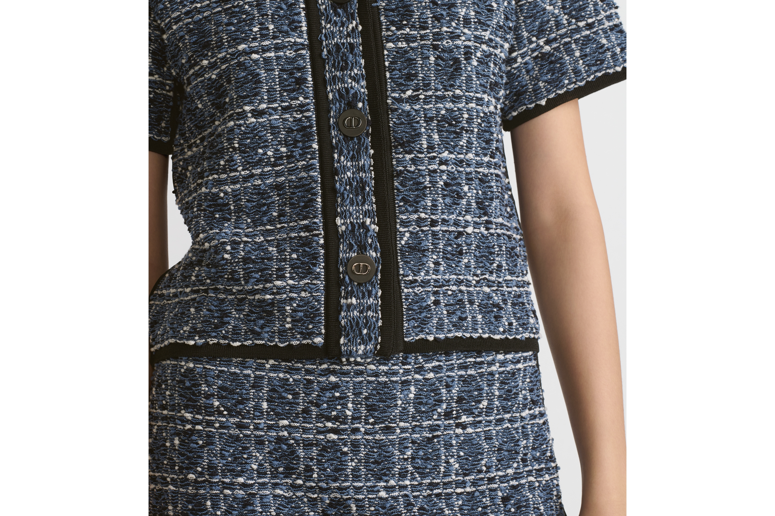 look_image_alt_prefix ショートスリーブ ジャケット カナージュ コットンブレンド ツイード E17