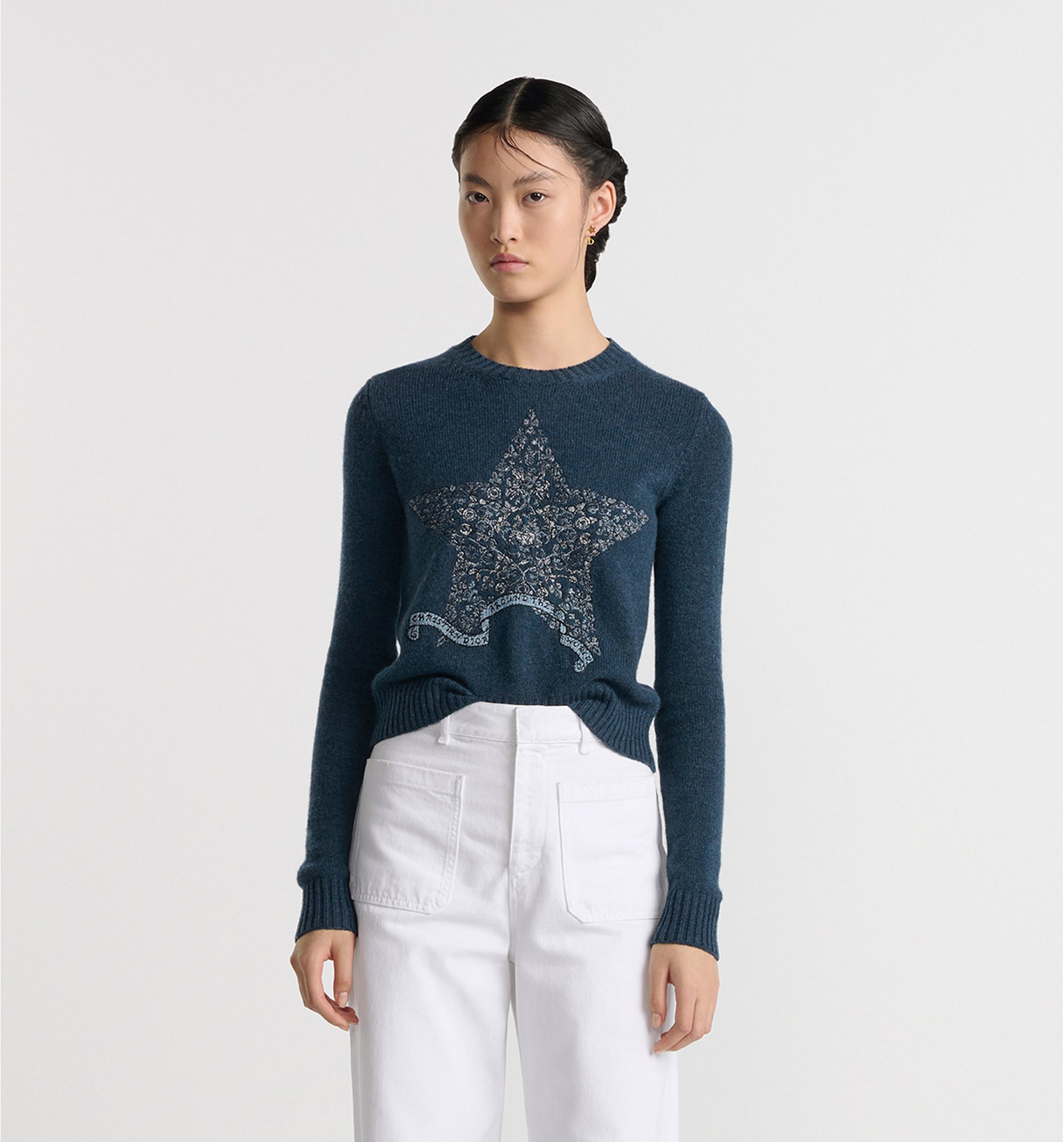 Blue multicolor dior around the world embroidery shop