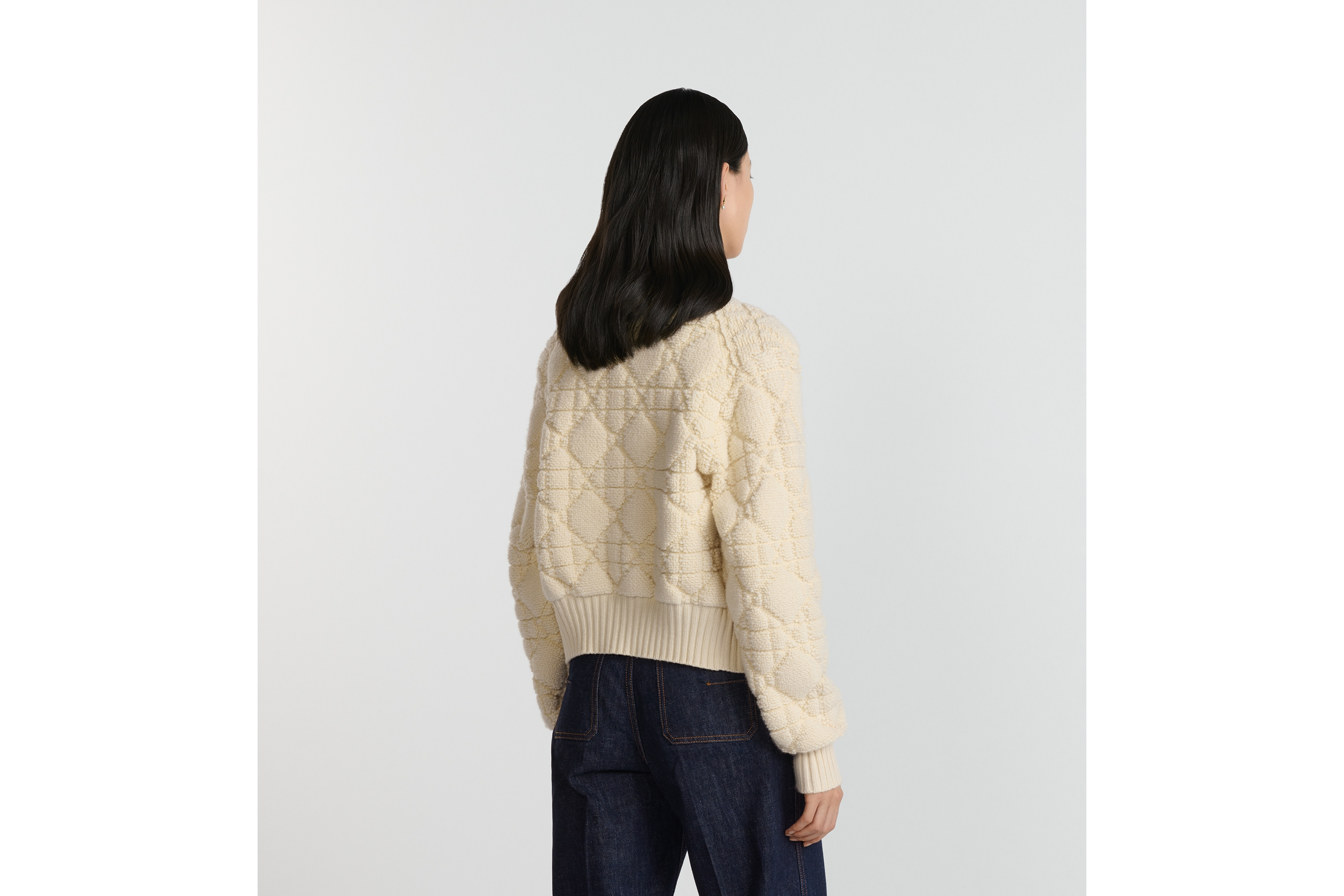 Macrocannage Zipped Cardigan