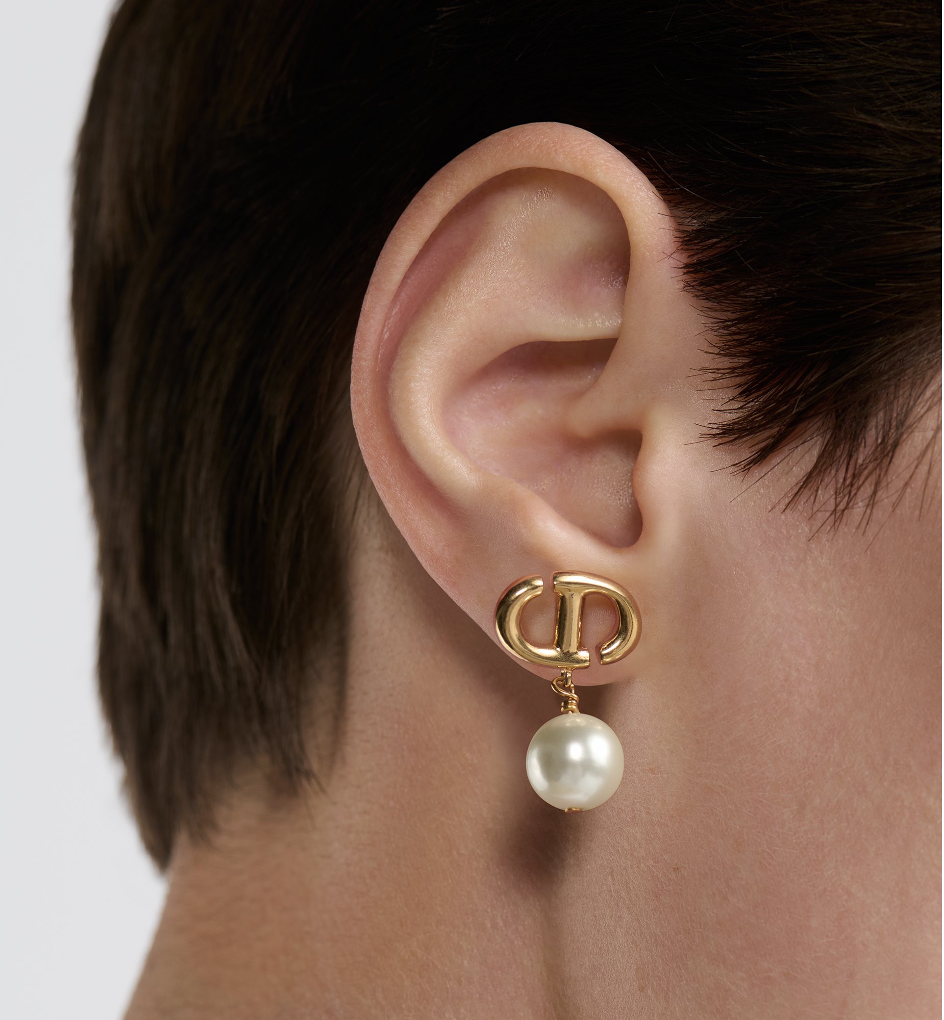 CD Navy Earrings Gold-Finish Metal and White Resin Pearls | DIOR CD Navy Earrings Gold-Finish Metal and White Resin Pearls | DIOR