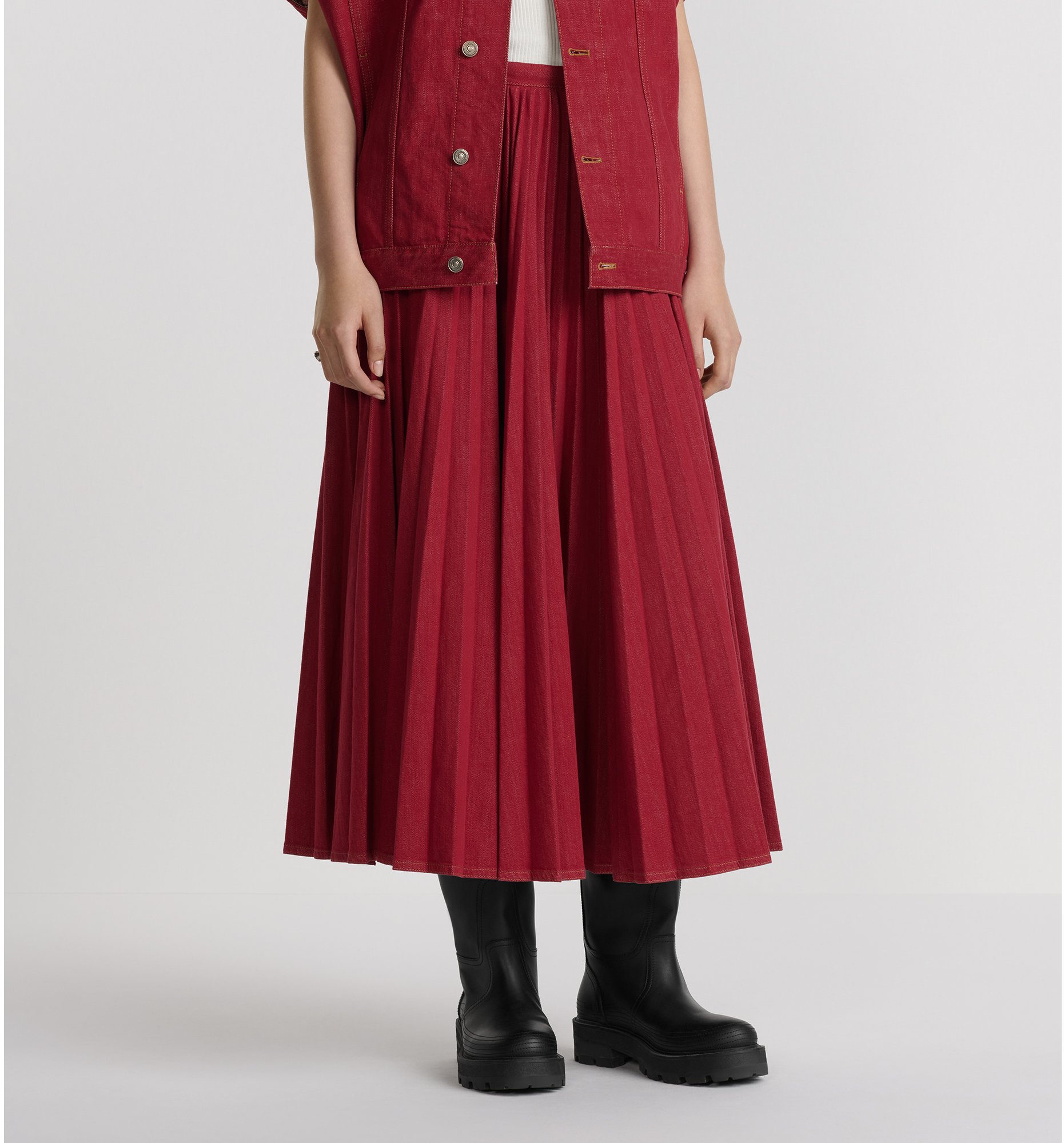 aria_look Pleated Mid-Length Skirt