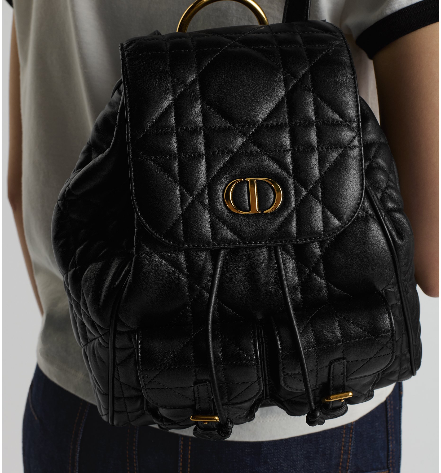 aria_look Medium Dior Caro Backpack Top shot view