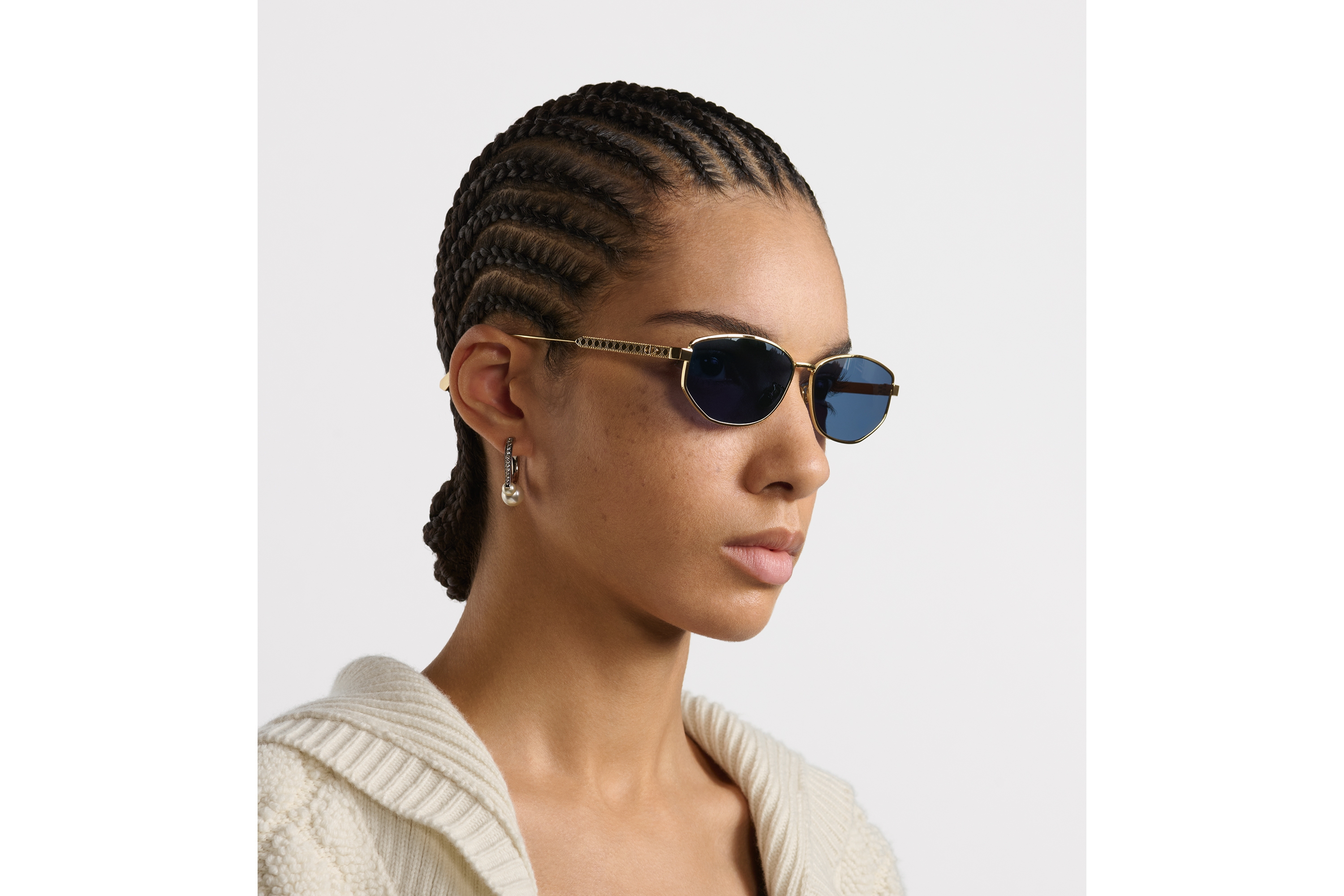 DiorCannage B1U Lunettes de soleil ovales bleues E08