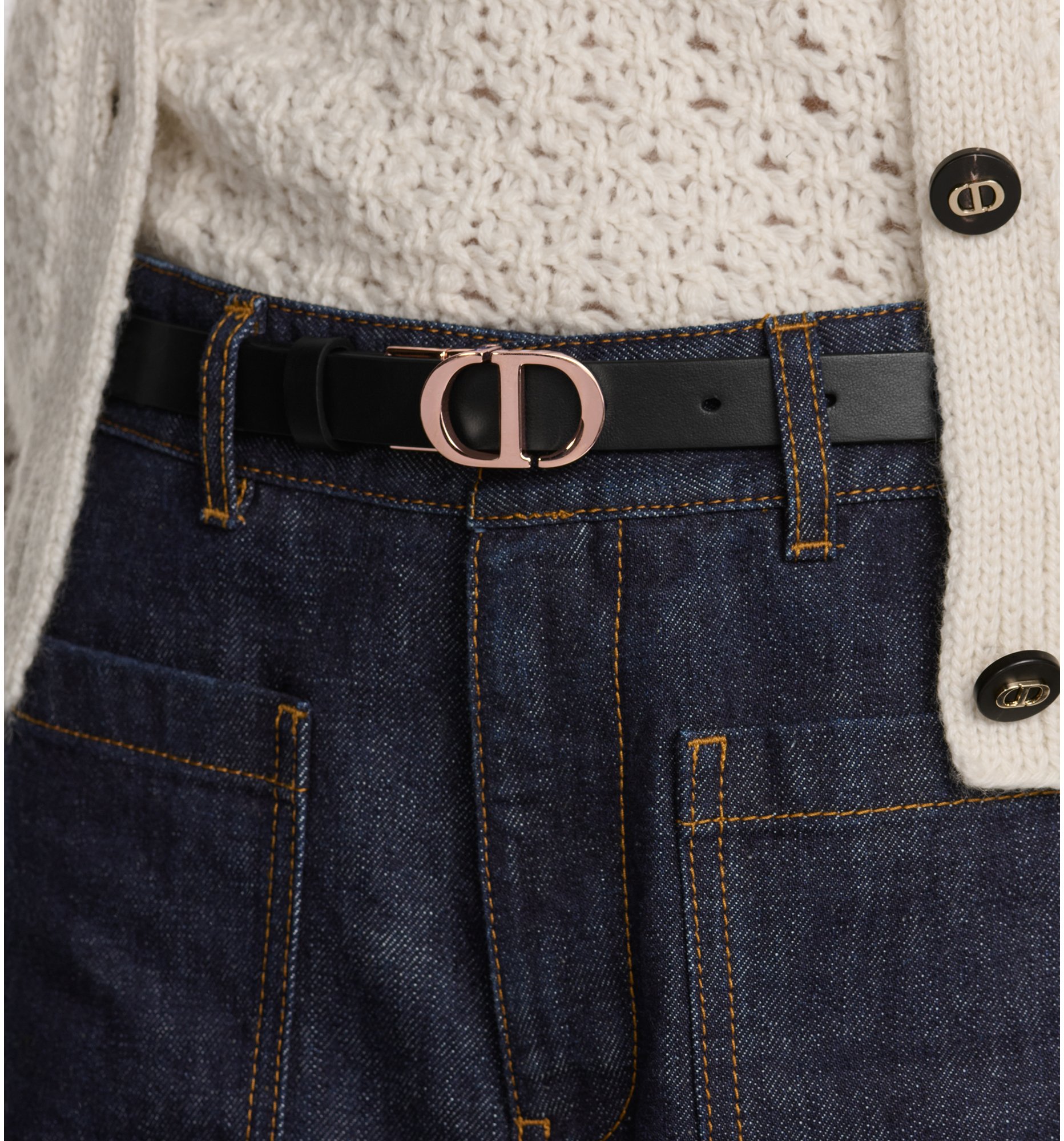 DIOR | 30 Montaigne リバーシブルベルト 20mm スムースカーフスキン