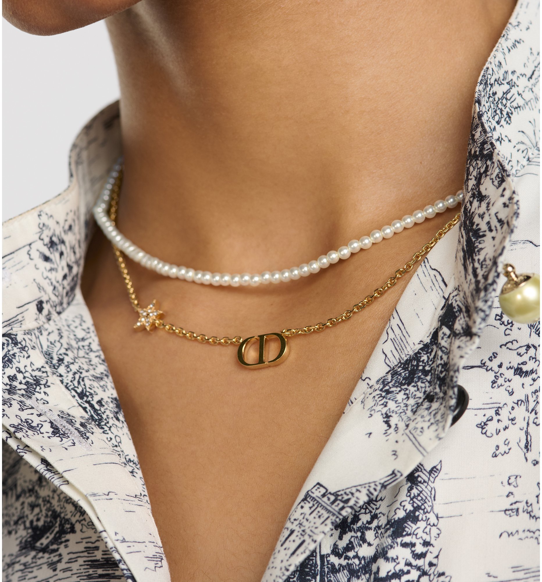 DIOR | Petit CD ネックレス メタル・レジンパール・クリスタル