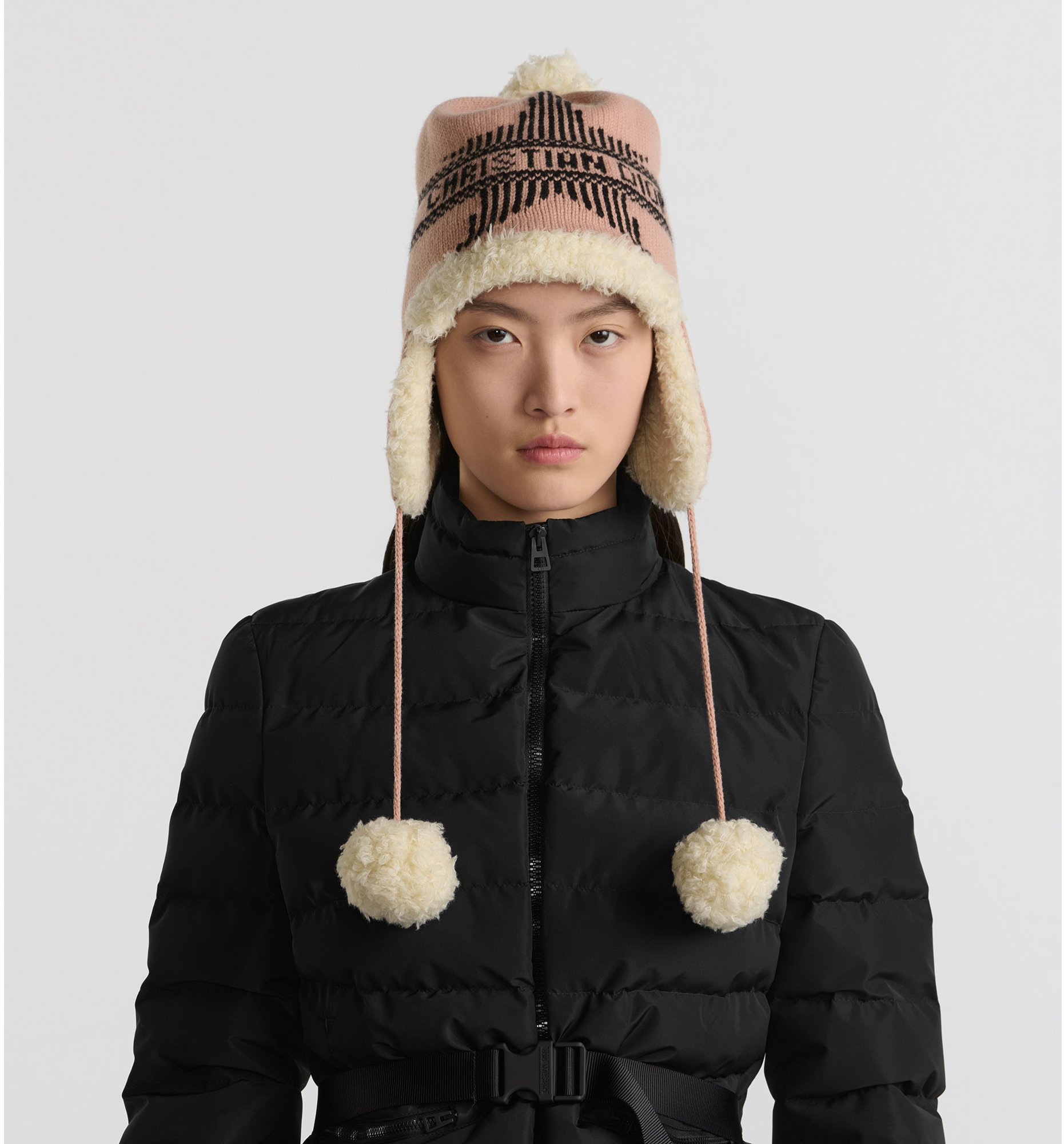 DiorAlps Shapka Rose des Vents and Black Wool and Cashmere | DIOR
