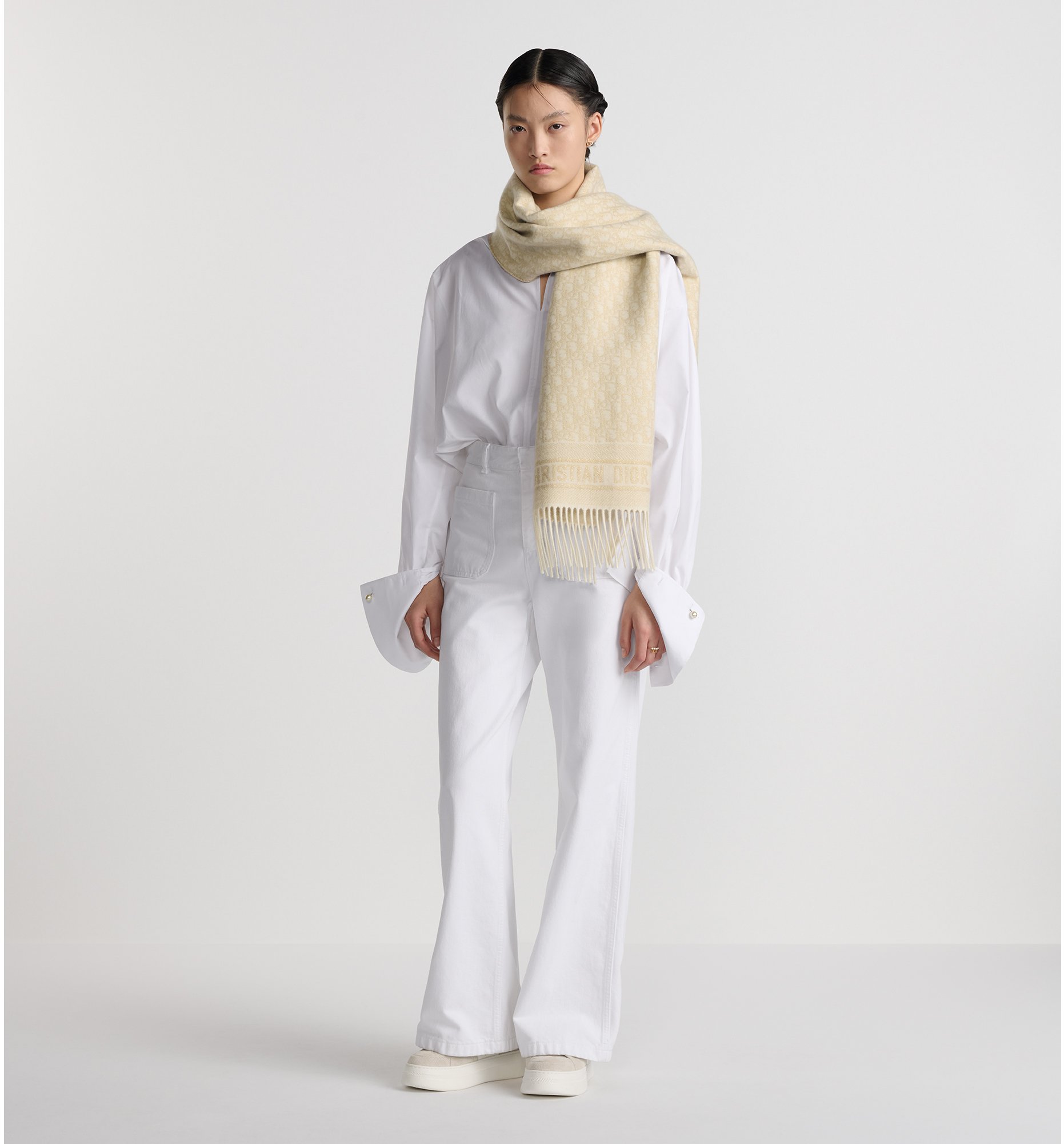 Écharpe Oversize En Cachemire Mélangé Jaune - 70x200 Cm - Réversible Avec Franges - Neuf Avec étiquettes