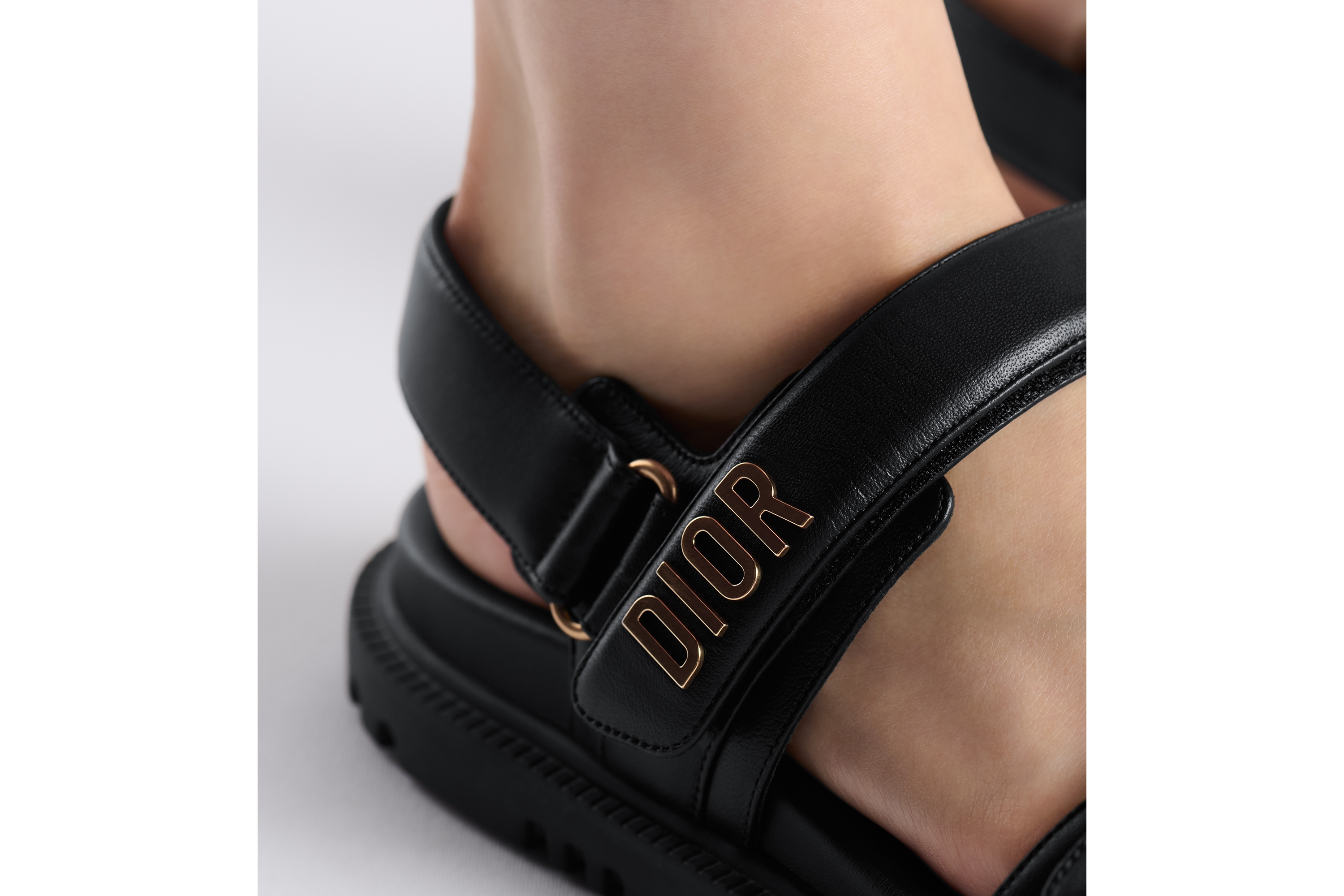 新品Dior Dioract プラットフォームサンダル ブラックラムスキン DIOR