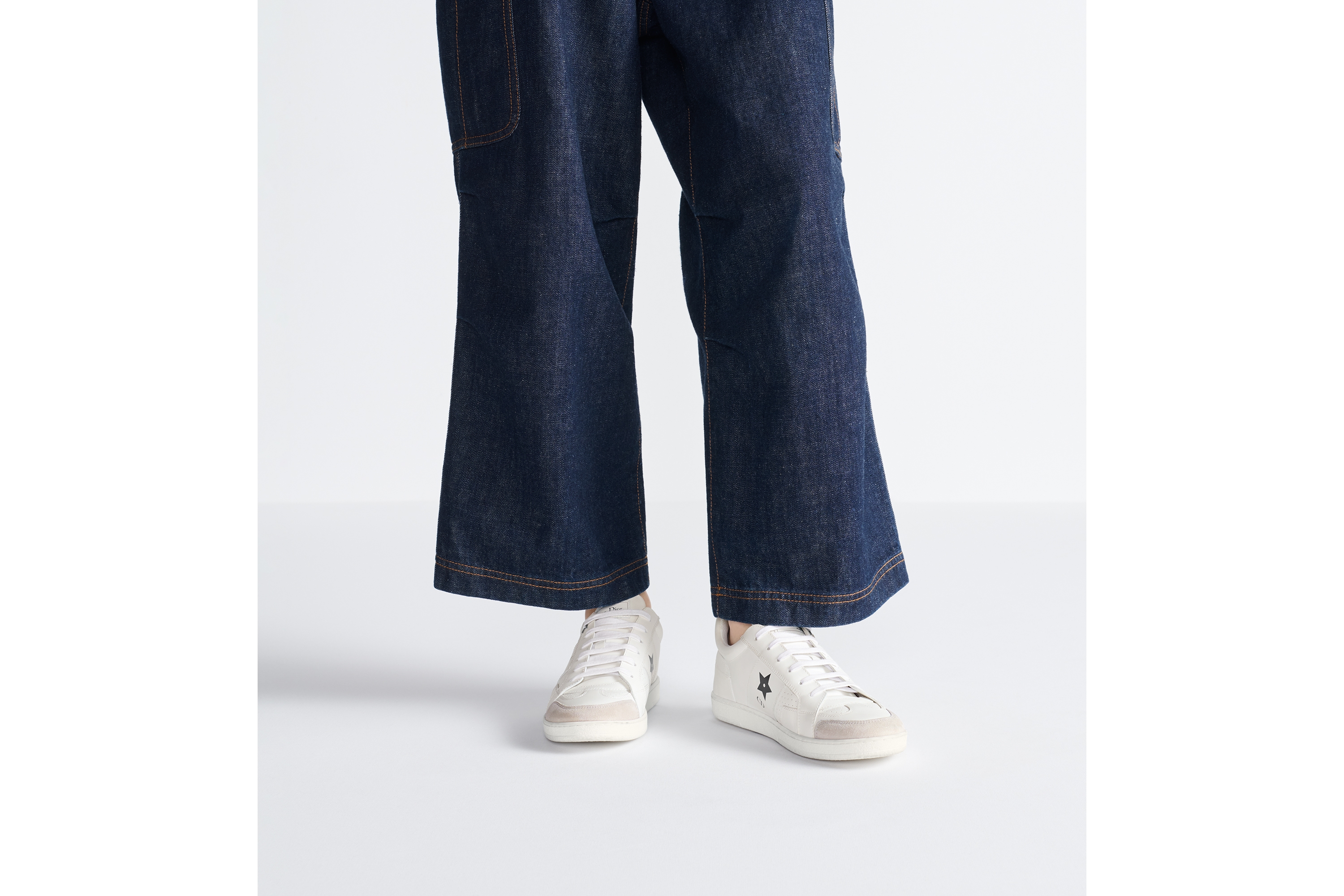 Look Dior Star Sneaker White Calfskin and Suede Calfskin E14