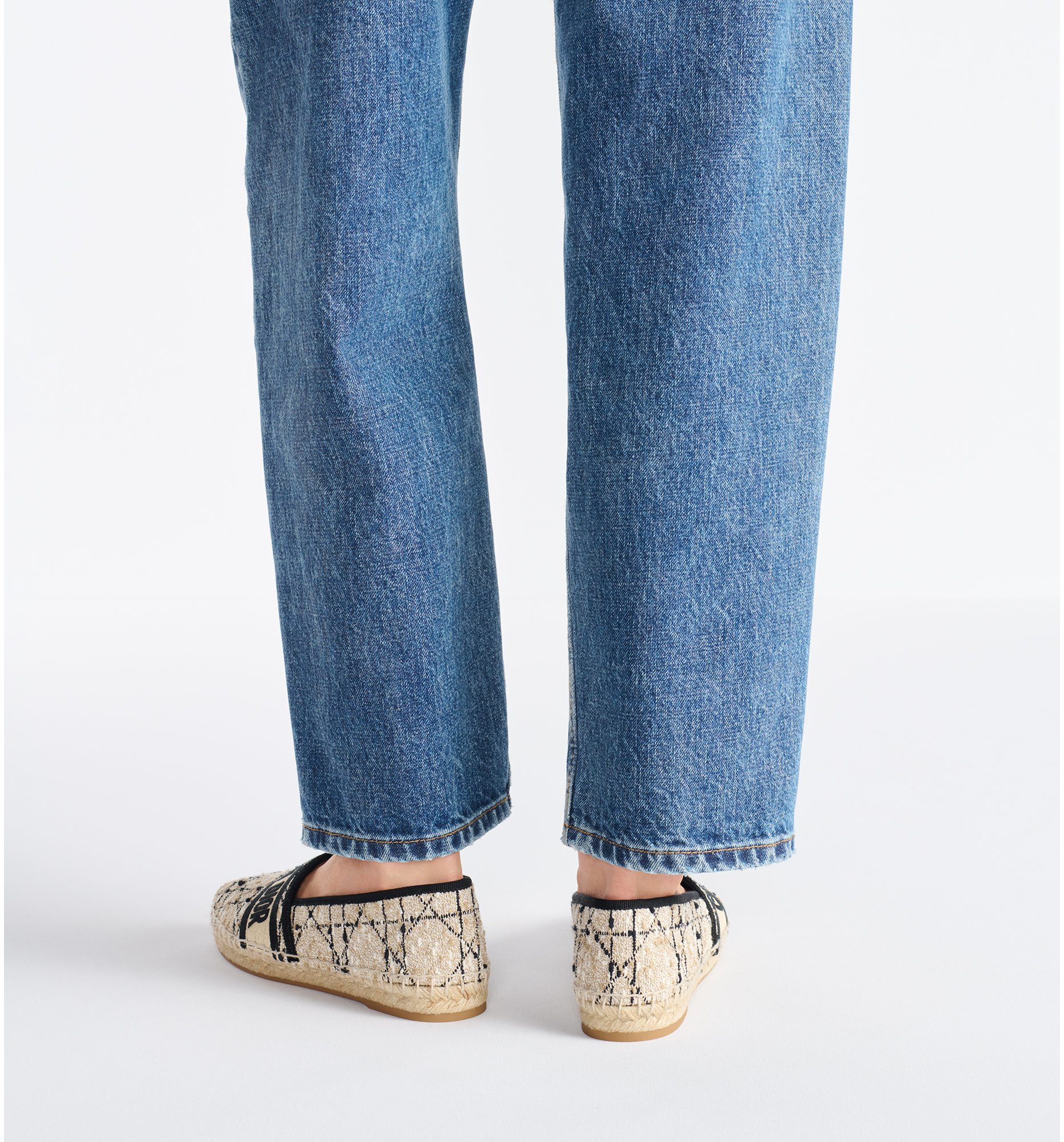 Dior Granville Espadrille Beige and Black Cannage Tweed | DIOR