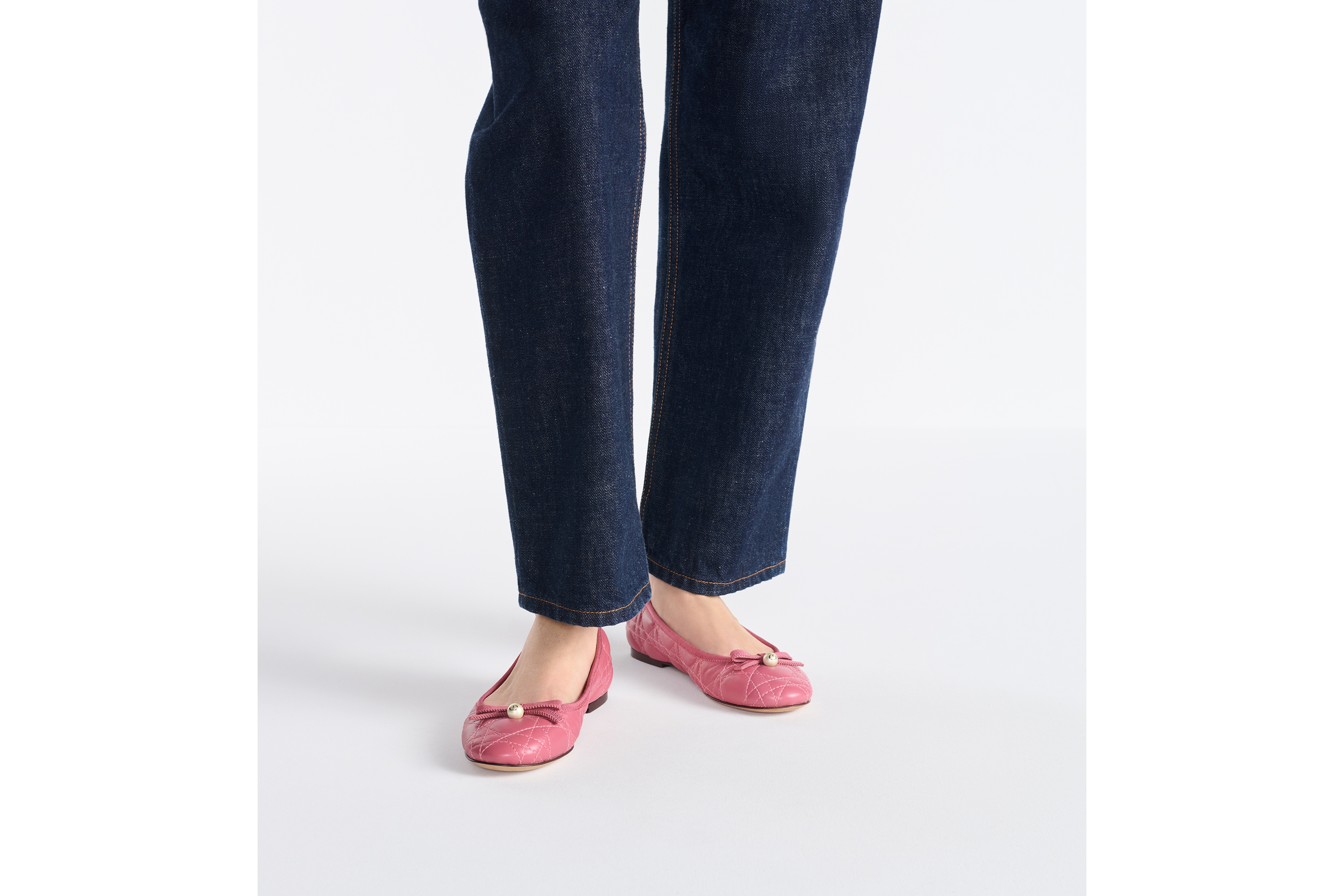 Look Dior Ballet Flat Deep Pink Quilted Cannage Calfskin E14