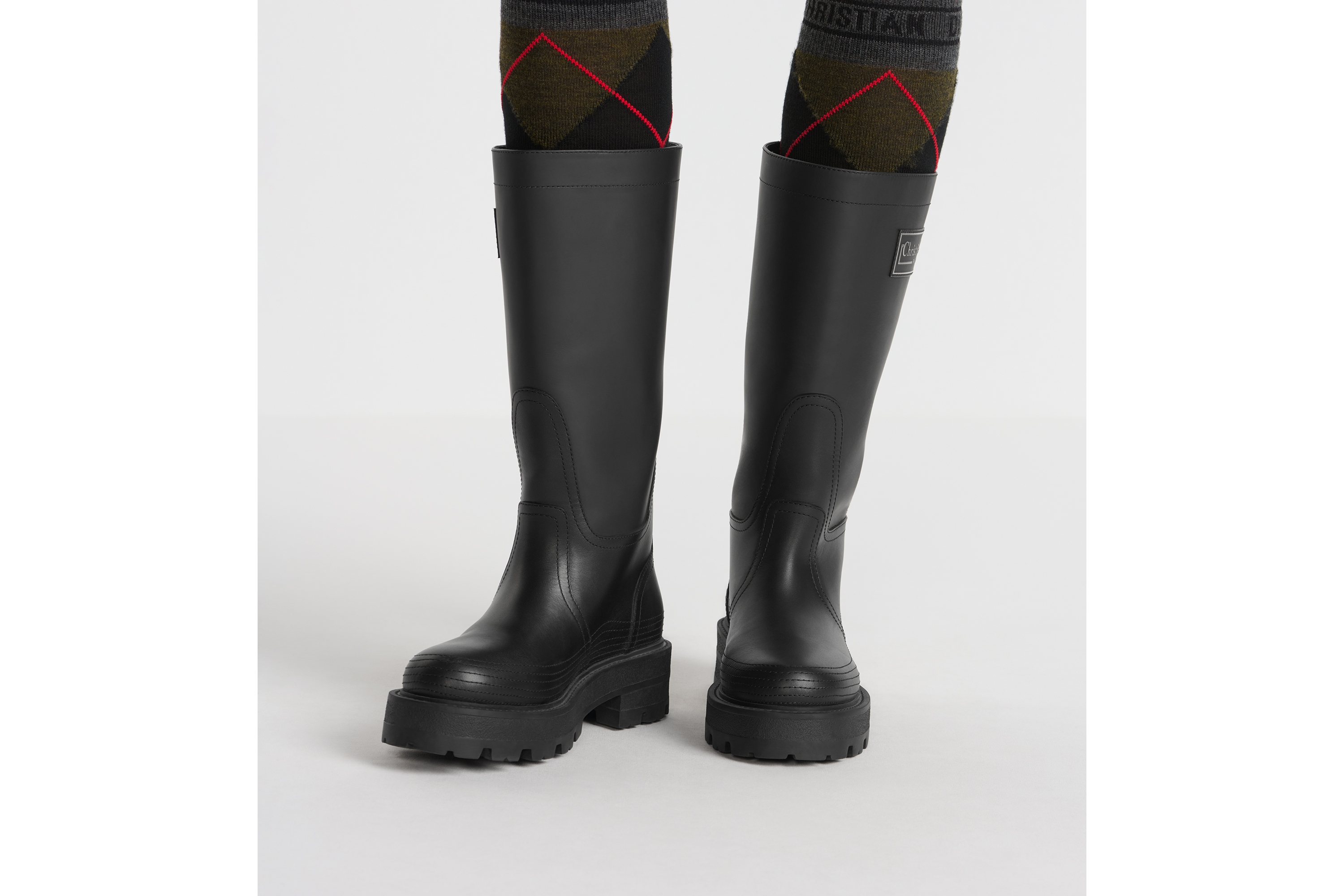 D-Scots ブーツ ラバーエフェクト カーフスキン E14