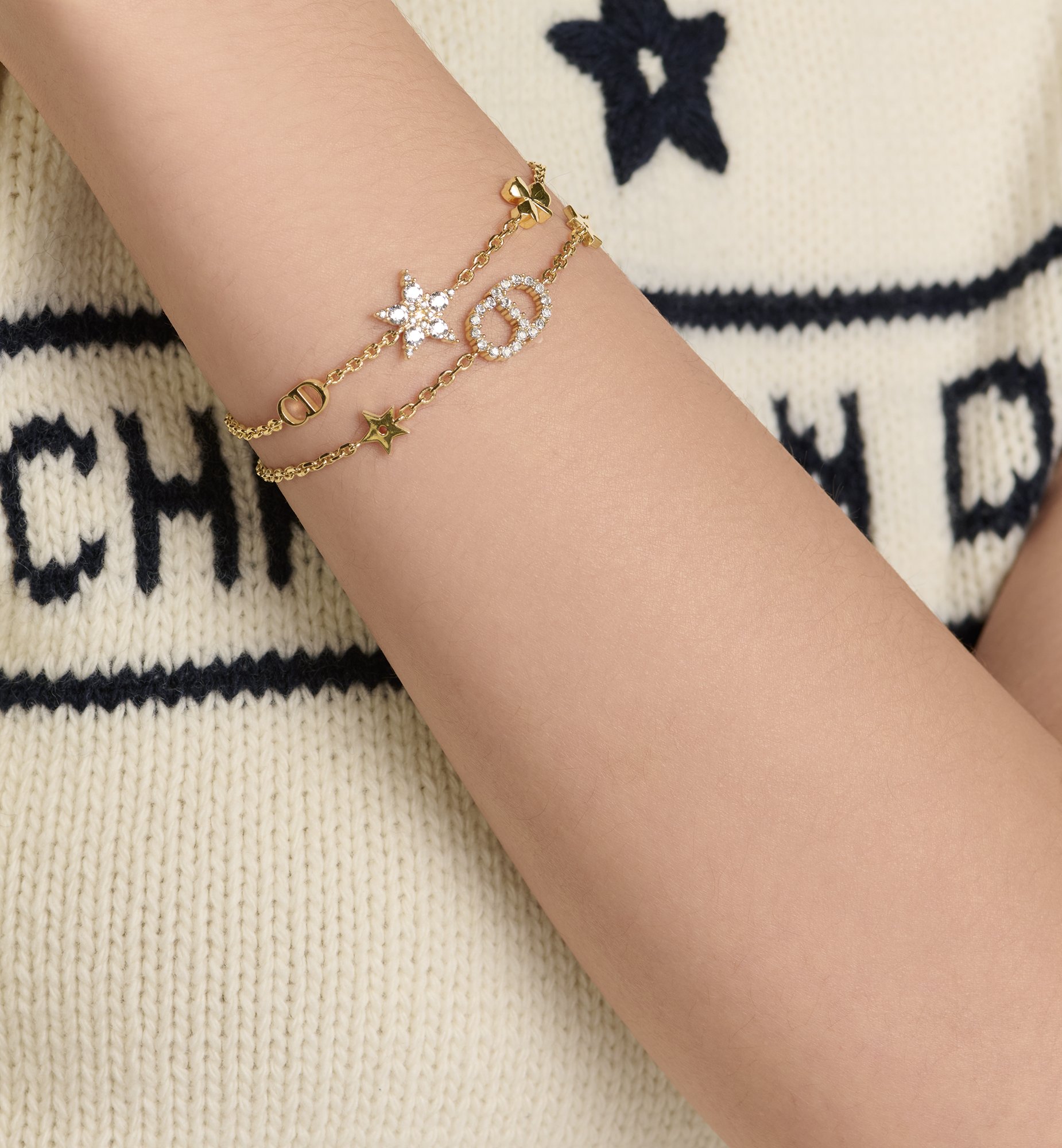 Clair D Lune Bracelet Set Gold-Finish Metal and White Clair D Lune Bracelet Set Gold-Finish Metal and White