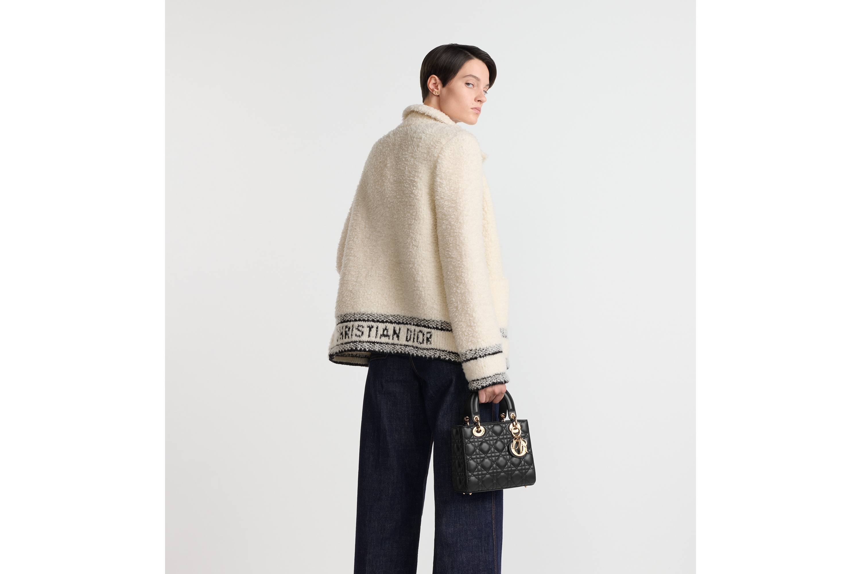 Look Sac Lady Dior My ABCDior Small Cuir d'agneau Cannage noir E06