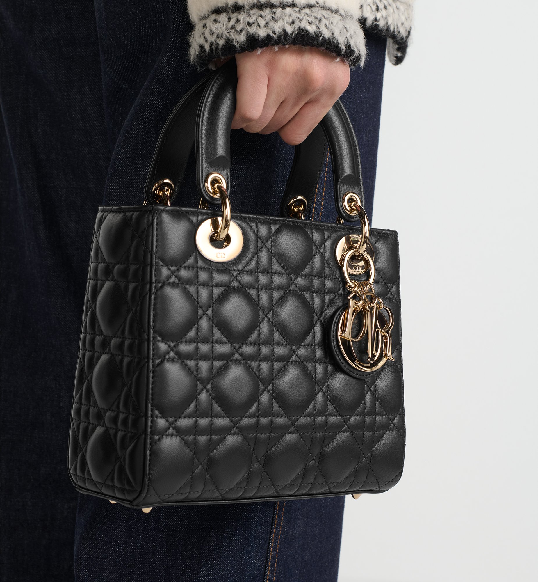 Small Lady Dior My ABCDior Bag Black Cannage Lambskin DIOR Small Lady Dior My ABCDior Bag Black Cannage Lambskin DIOR