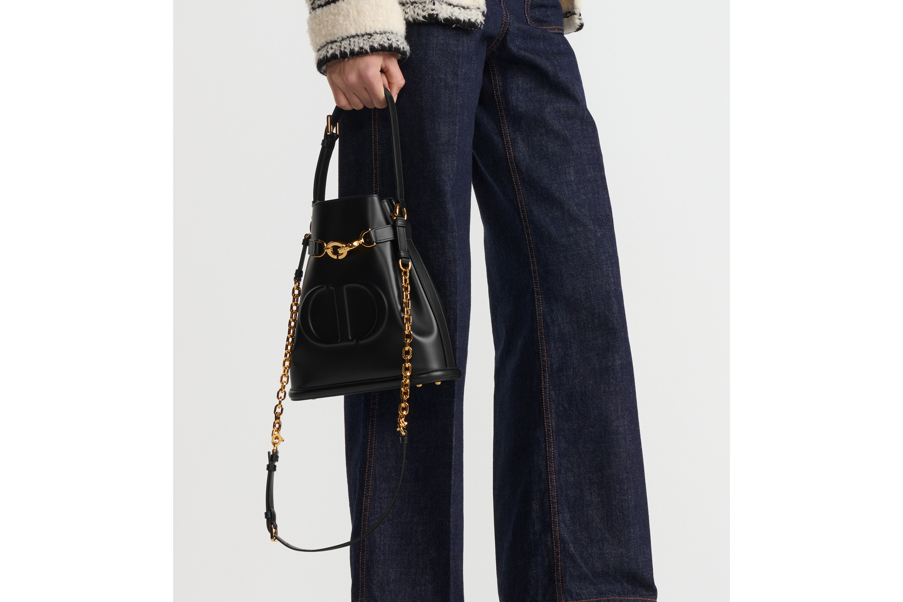 Look Medium C'est Dior Bag Black CD-Embossed Calfskin E11