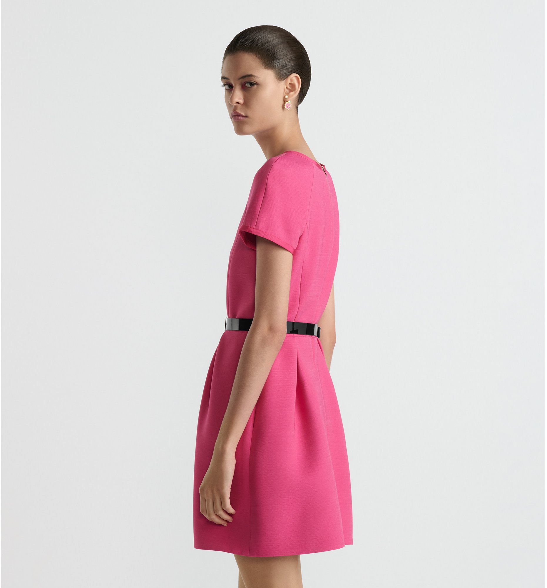 aria_look Miss Dior Short Belted Dress Three quarter back view