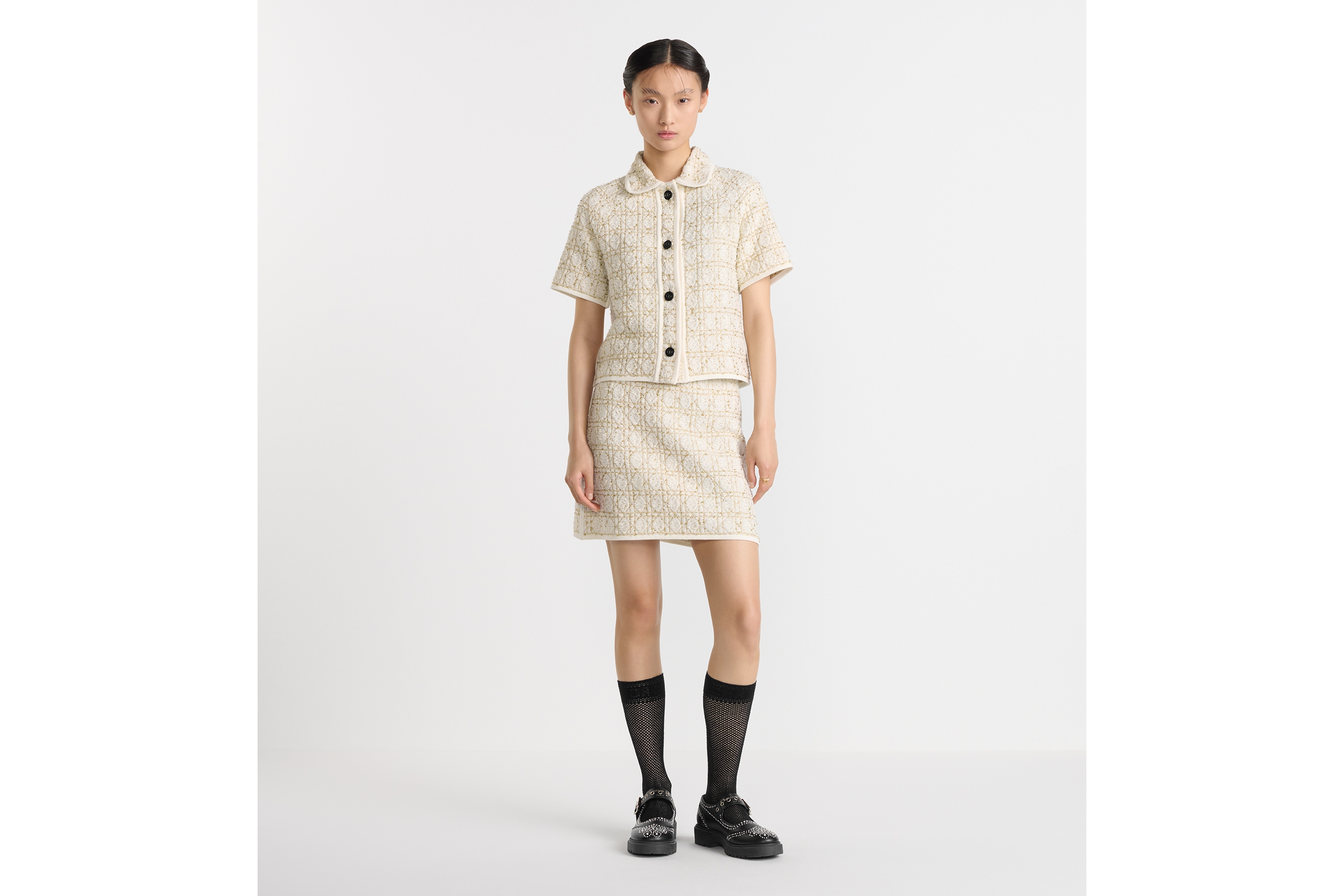 Dior Or ミニスカート カナージュ コットンブレンド ツイード E01