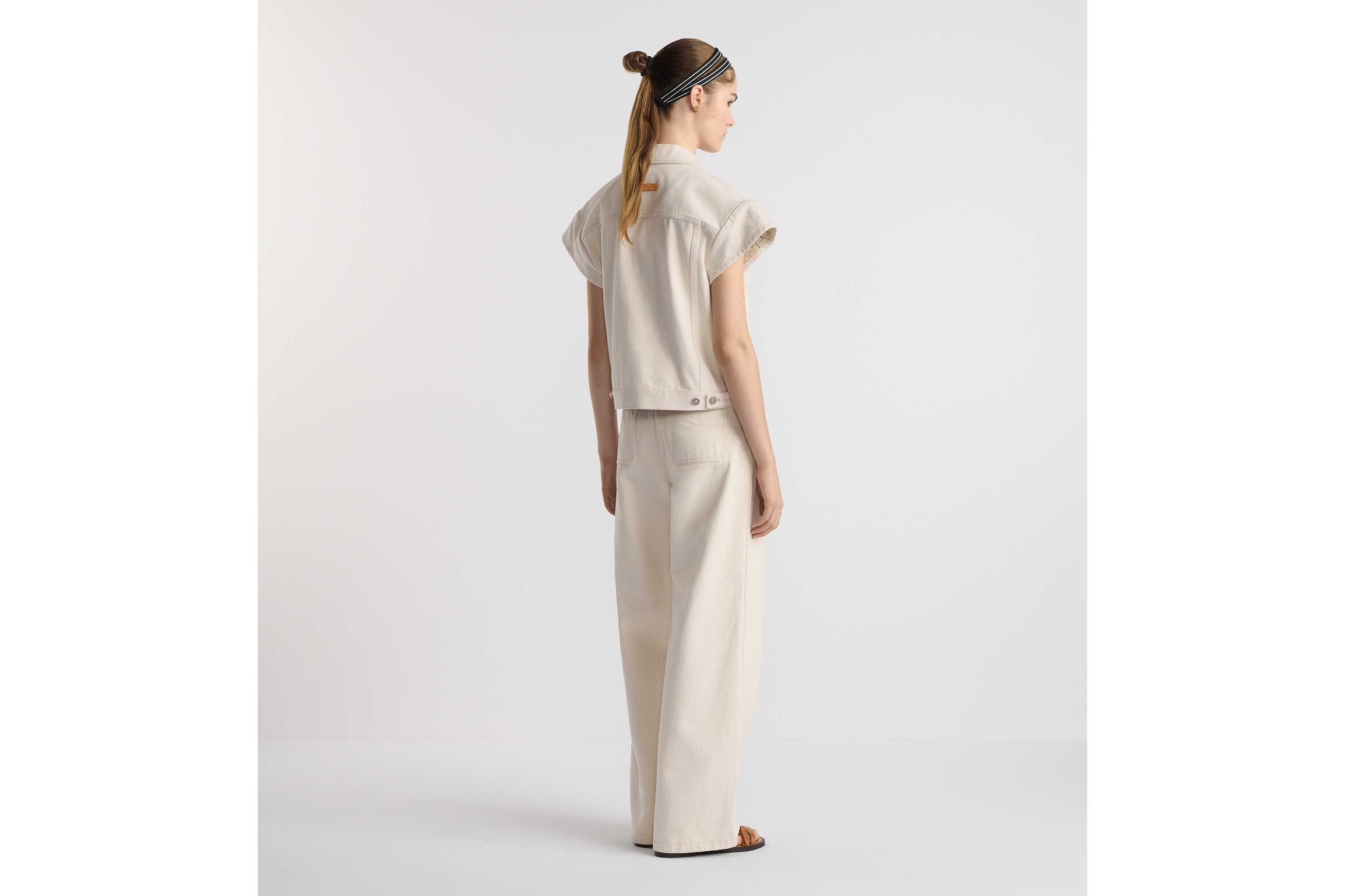 look_image_alt_prefix Ausgestellte Jeans Baumwolldenim in Ecru mit Dior Oblique Innenseite E03