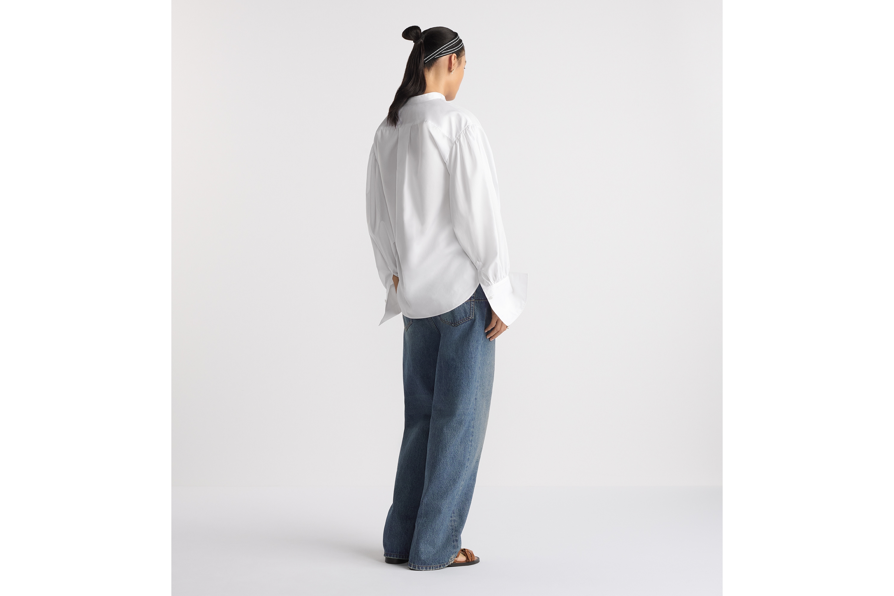 Blouse White Cotton Poplin E02