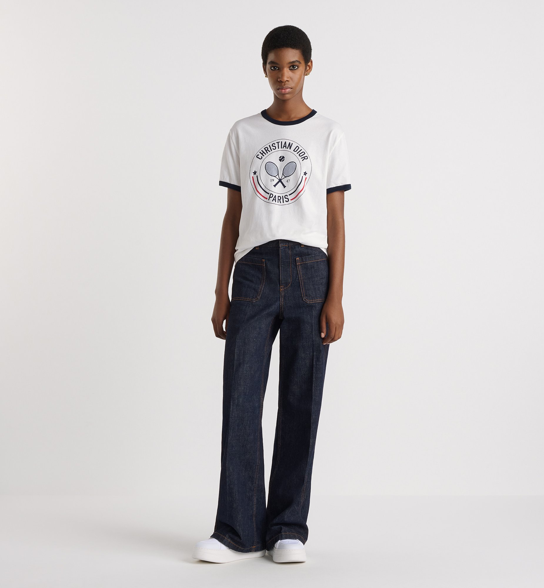 Dior Vibe T-Shirt White Cotton and Linen Jersey with Three Dior Vibe T-Shirt White Cotton and Linen Jersey with Three