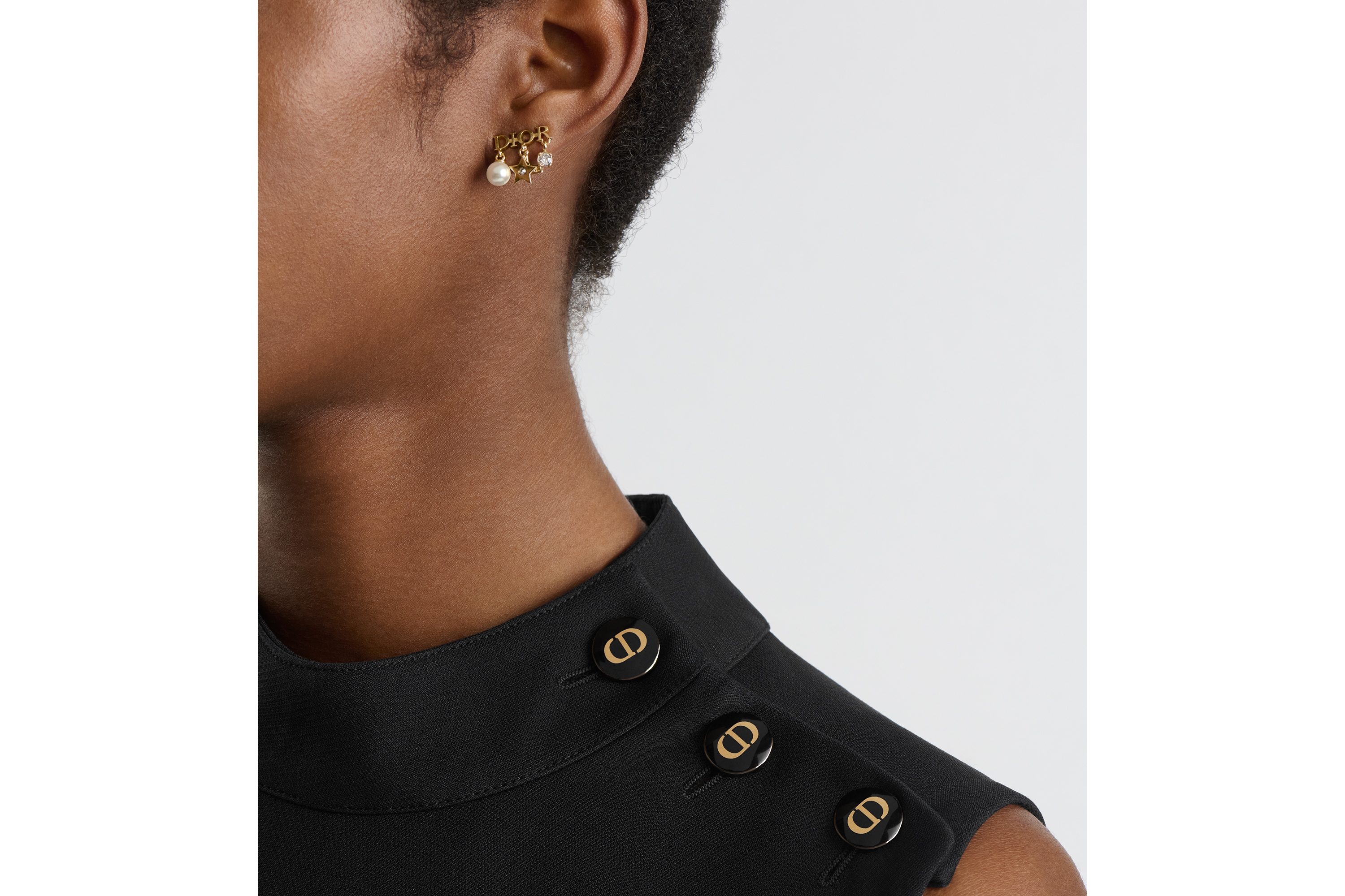 look_image_alt_prefix Vestido corto con botones CD Lana y seda negras E12