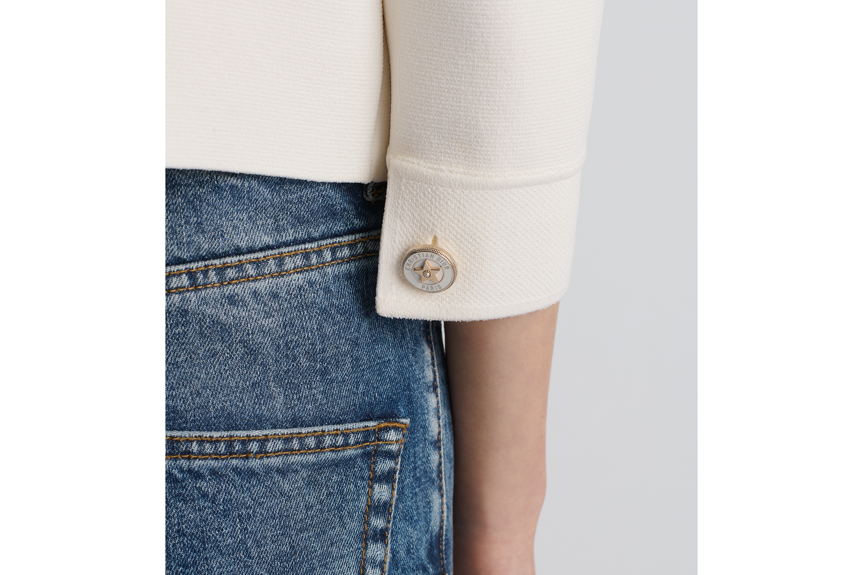 Look Cropped Jacket White Technical Mesh E17