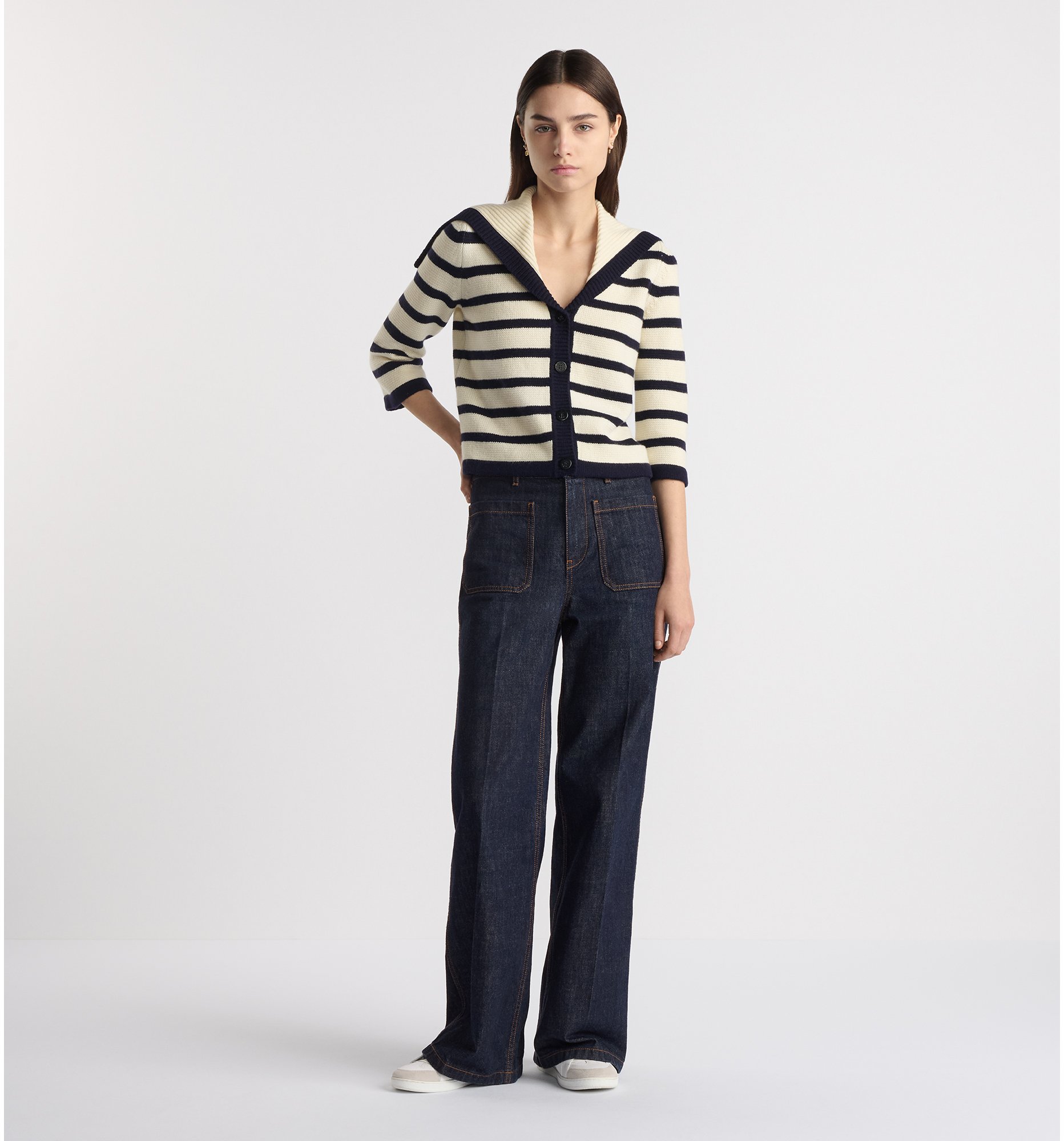 aria_look Dior Marinière Cardigan Front view