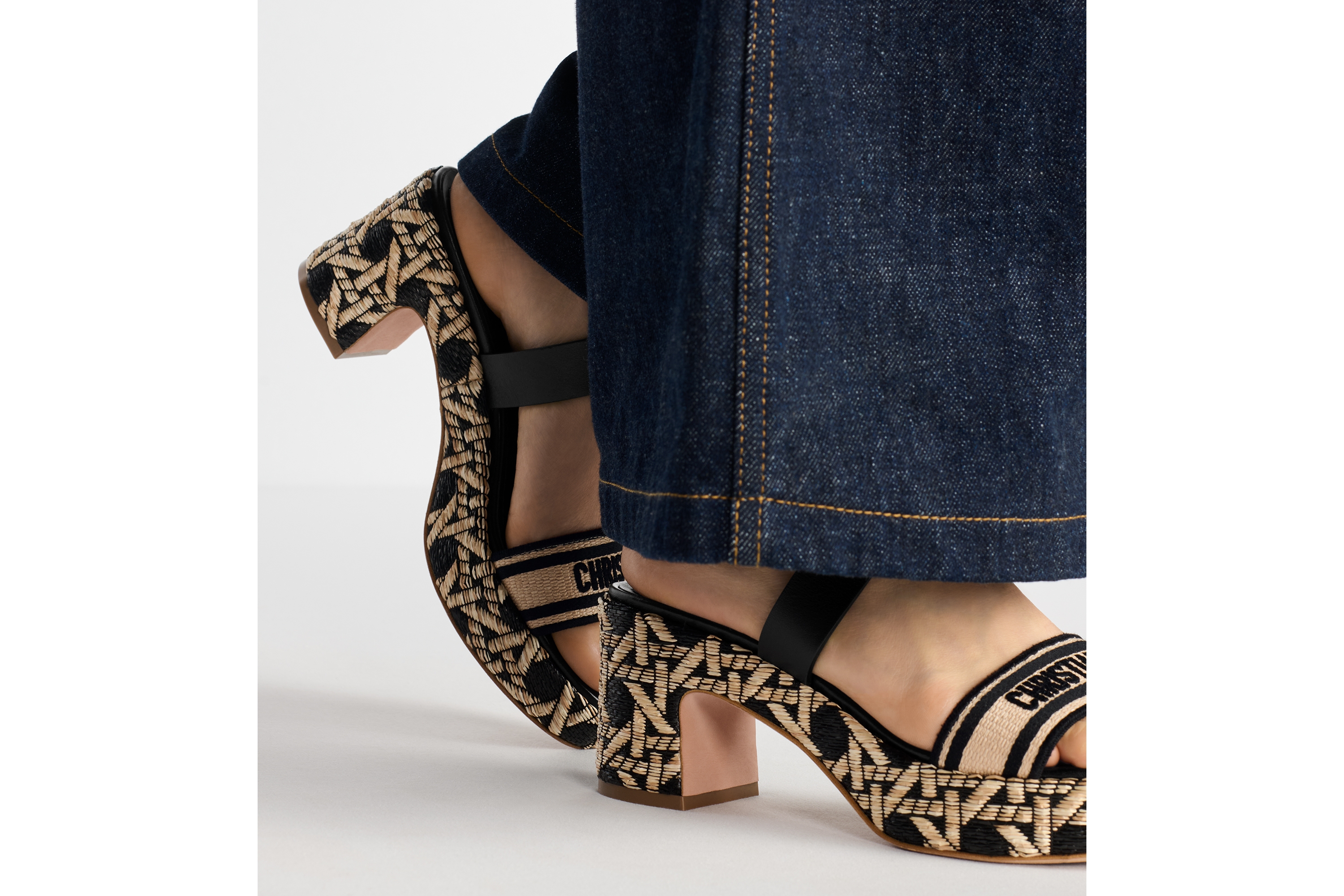 Christian Dior サンダル 黒 DWAY地図柄 Christian Dior サンダル 黒