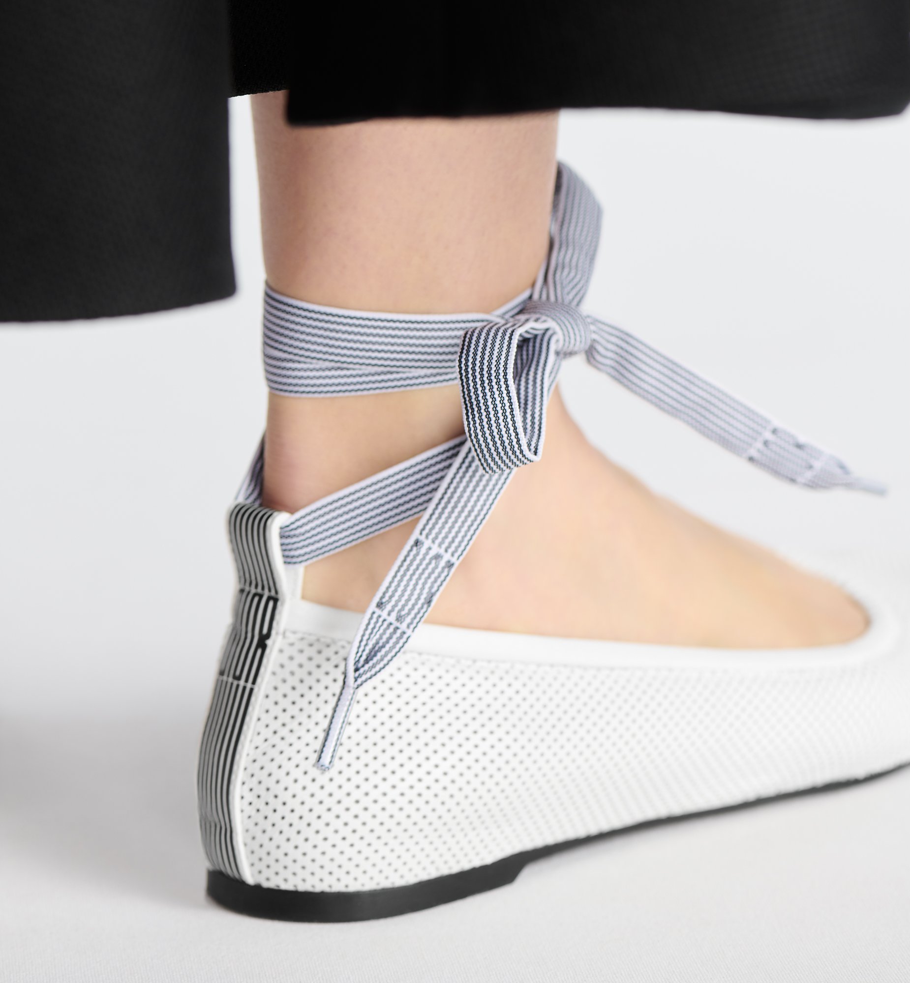 D-Journey Lace-Up Ballet Flat White Perforated Supple D-Journey Lace-Up Ballet Flat White Perforated Supple
