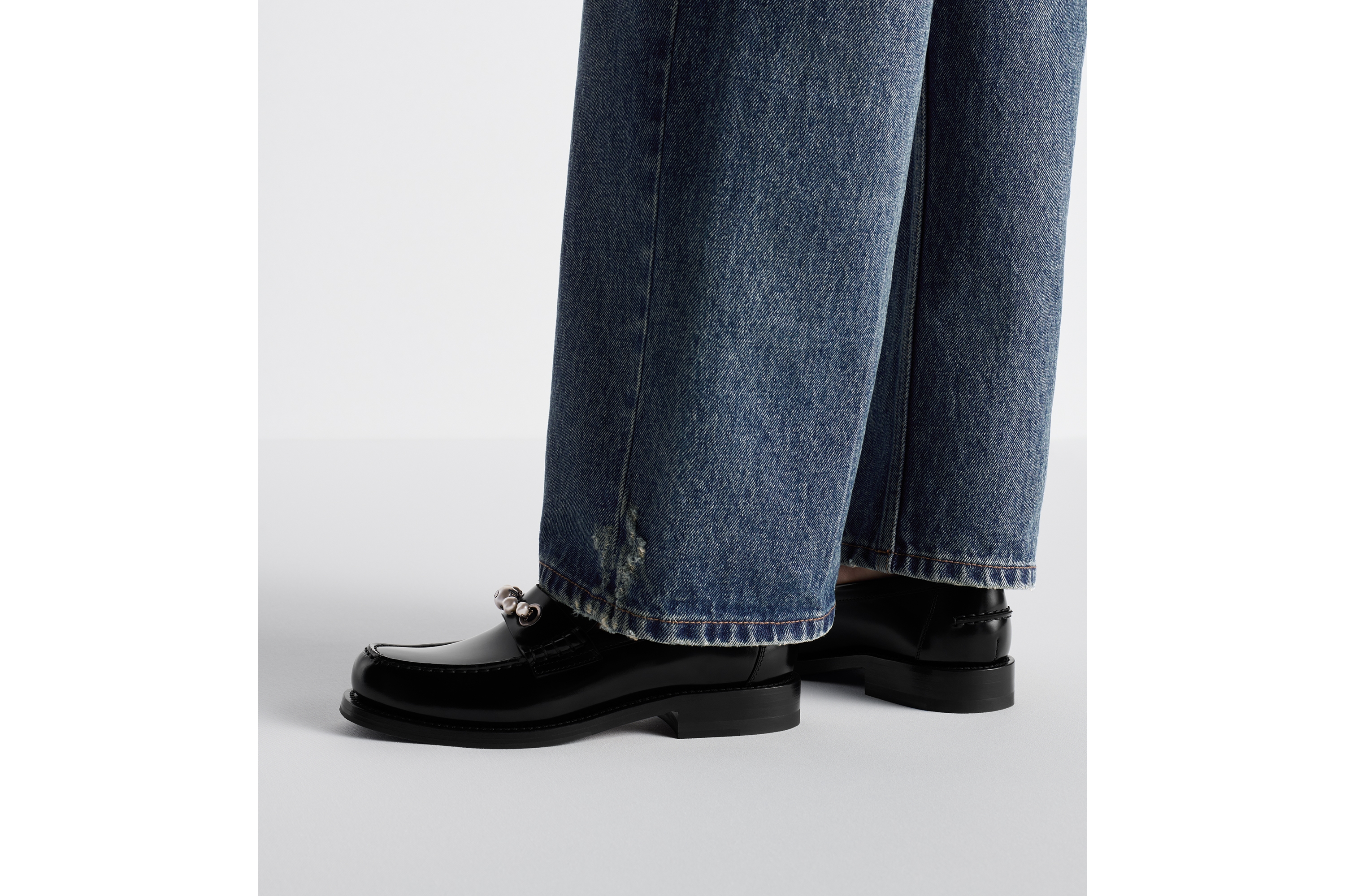 Look Dior Paris Loafer Black Brushed Calfskin E15