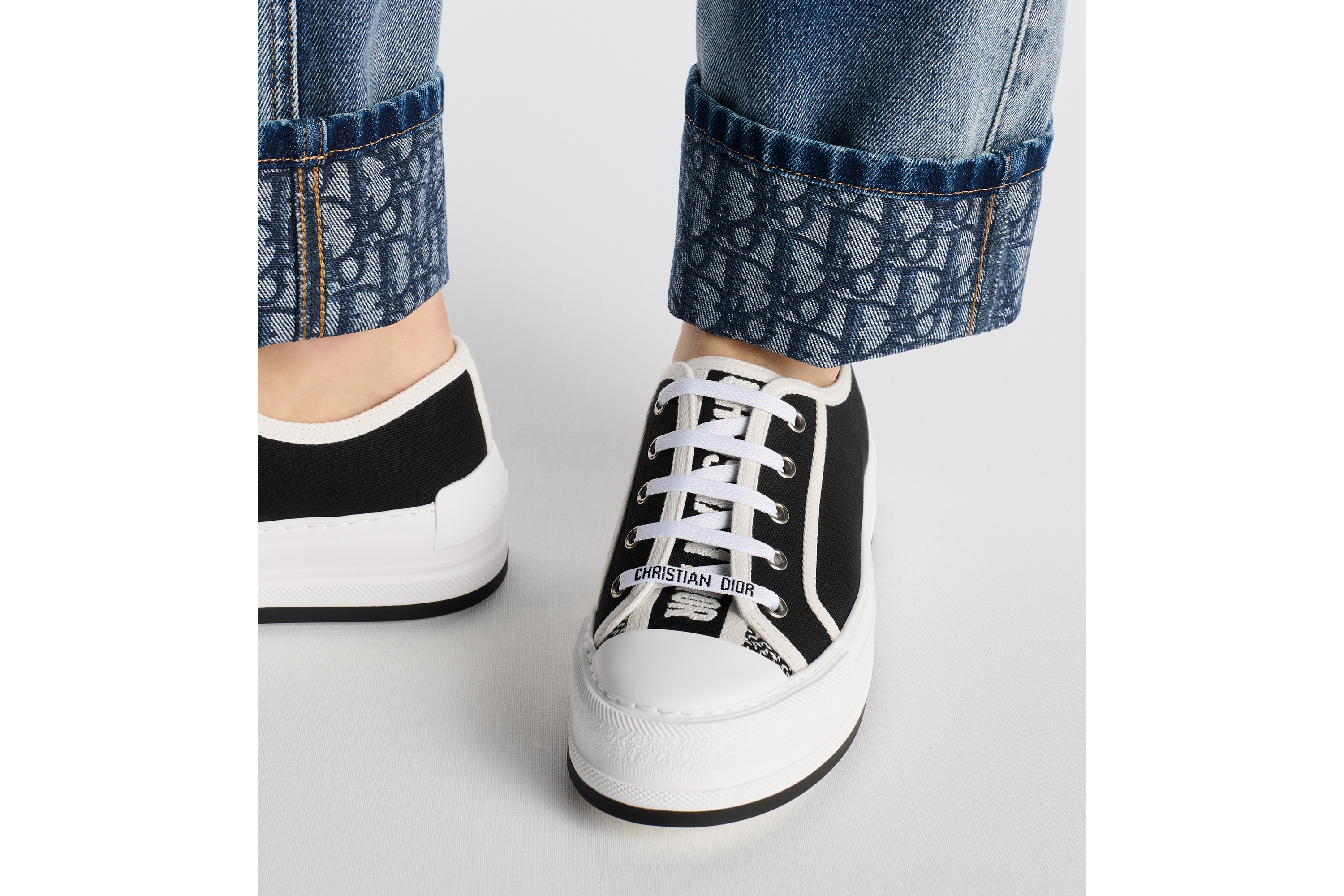 Look Walk'n'Dior Platform Sneaker Black Cotton E15