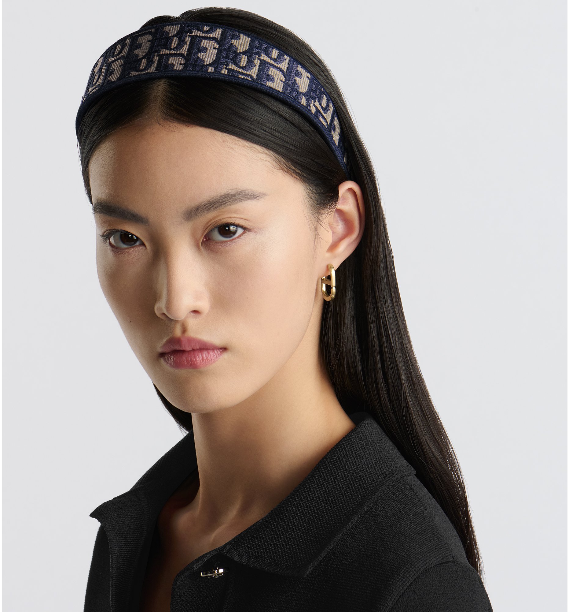 Cerchietto Dior Band Dior Oblique Ricamo blu navy DIOR