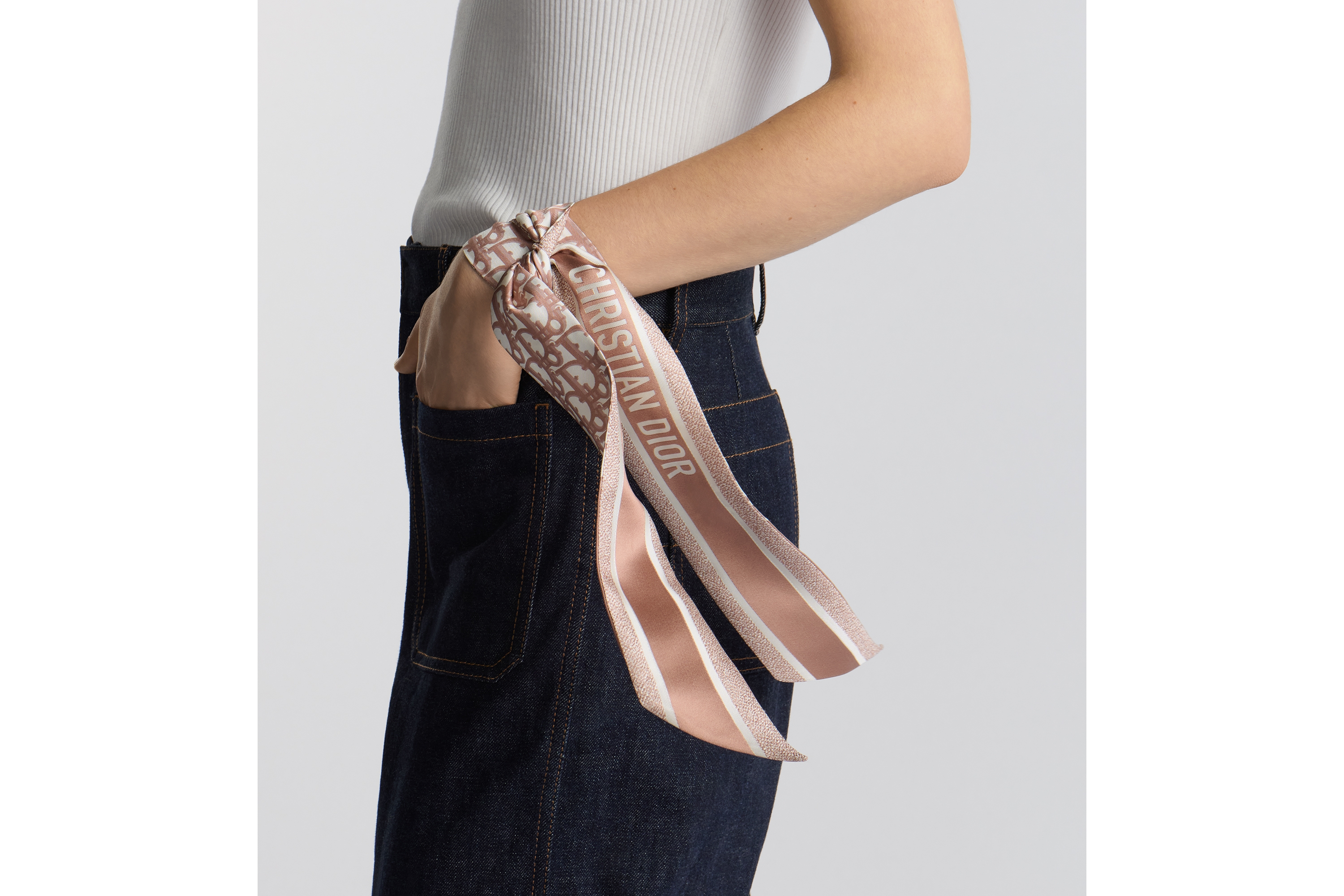 Look Dior Oblique Mitzah Scarf Rose des Vents Silk Twill E10