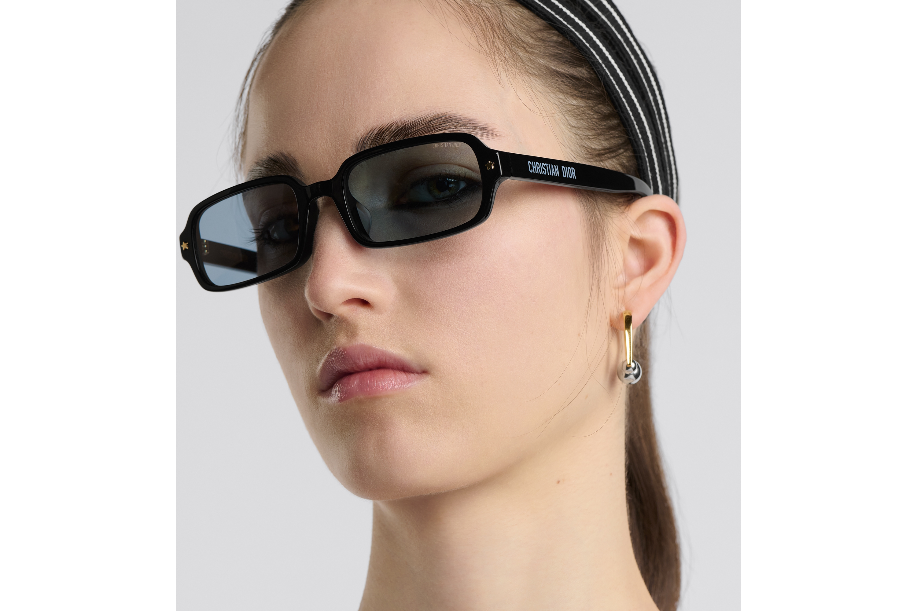 DiorPacific S3I Lunettes de soleil rectangulaires noires E07