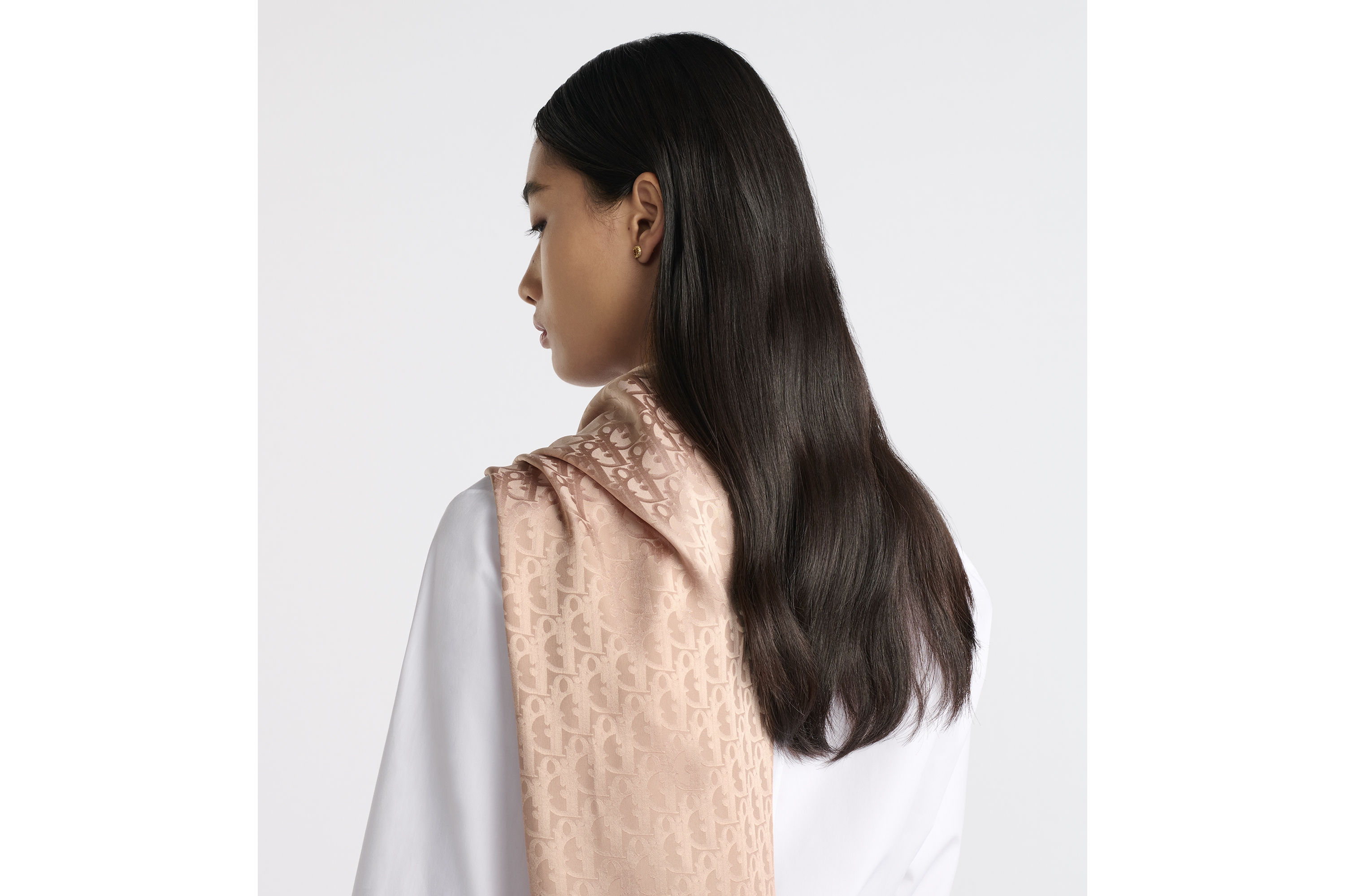 Look Dior Oblique Stole Rose des Vents Silk E08